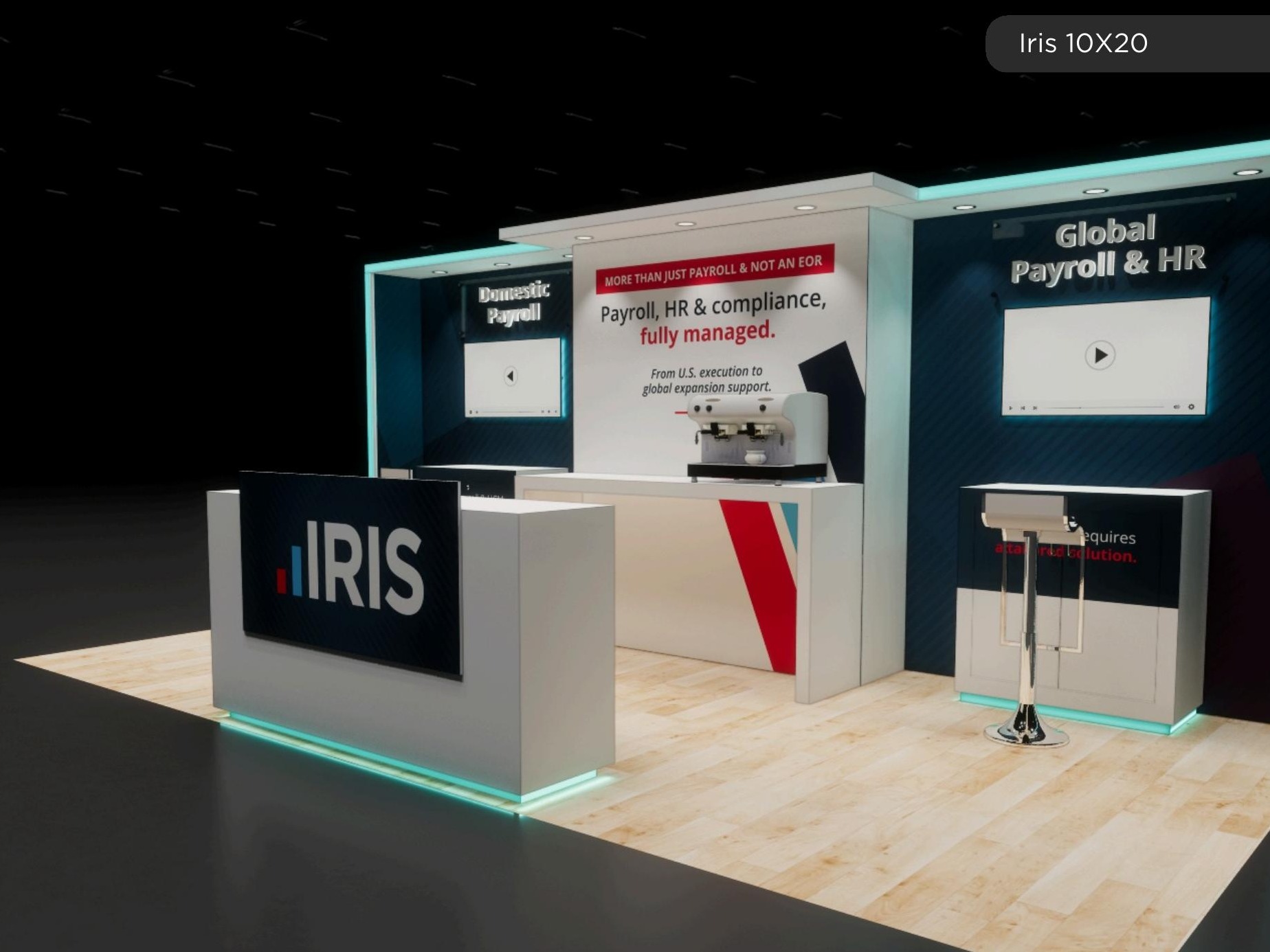 10x20 trade show exhibit rental — 10 x 20 inline affordable exhibit rental — infocomm, las vegas hero image
