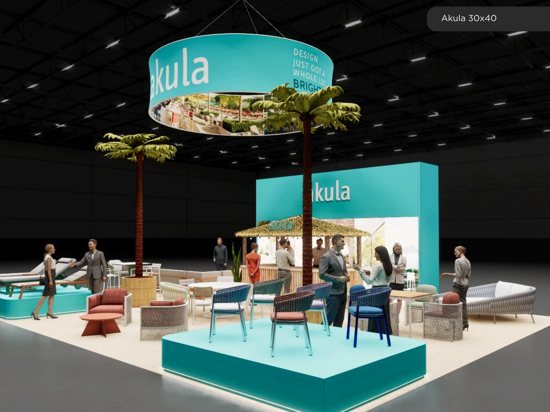 30x40 trade show exhibit rental example for custom and affordable exhibit planning