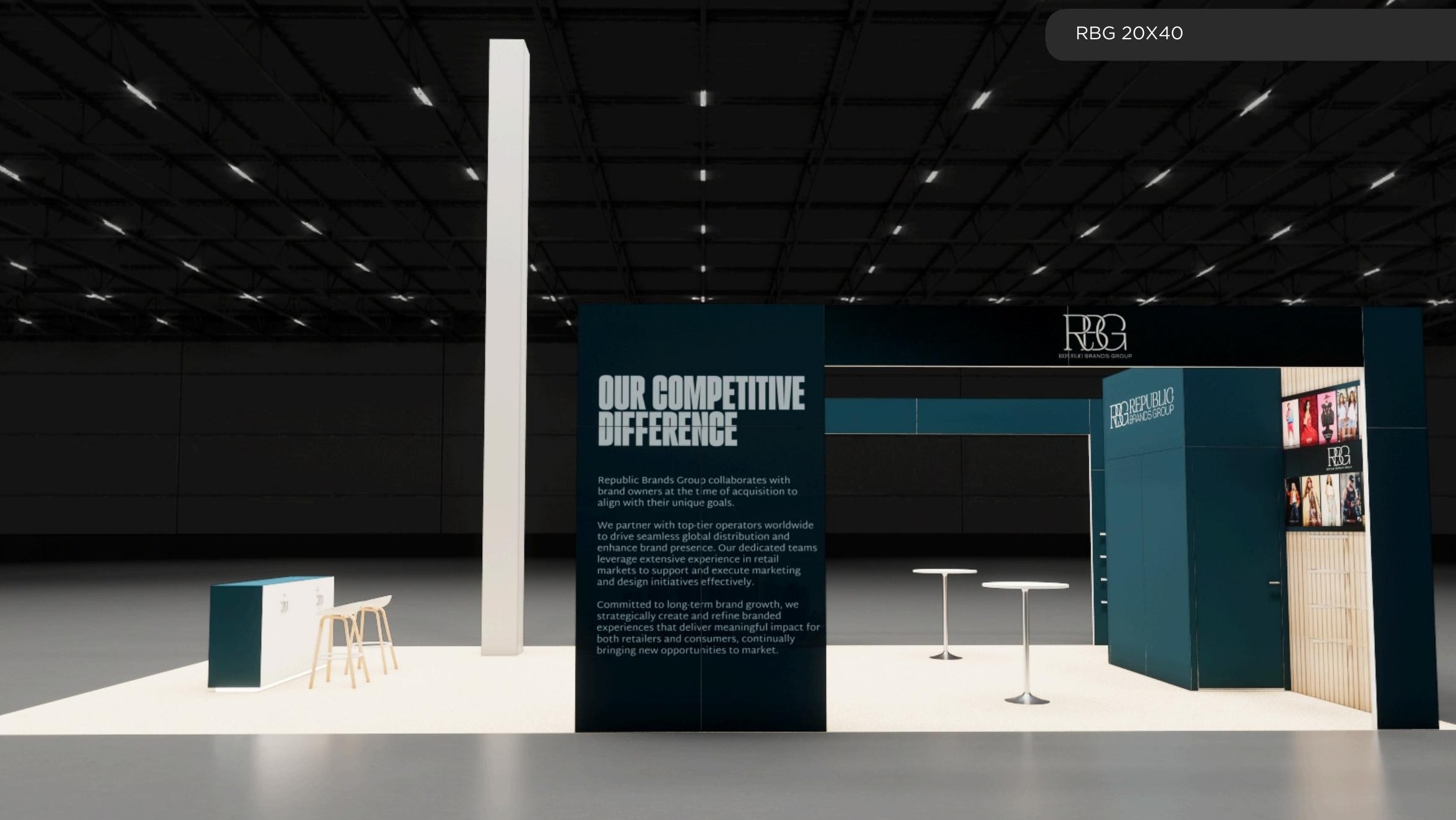 20x40 trade show exhibit rental — brand-boulevard island design