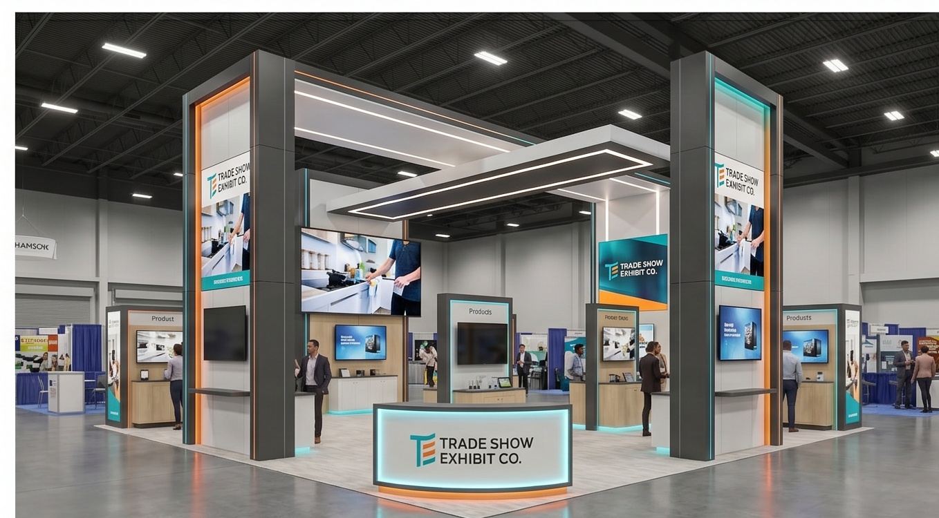 40x40 trade show exhibit rental — 40x40 island exhibits