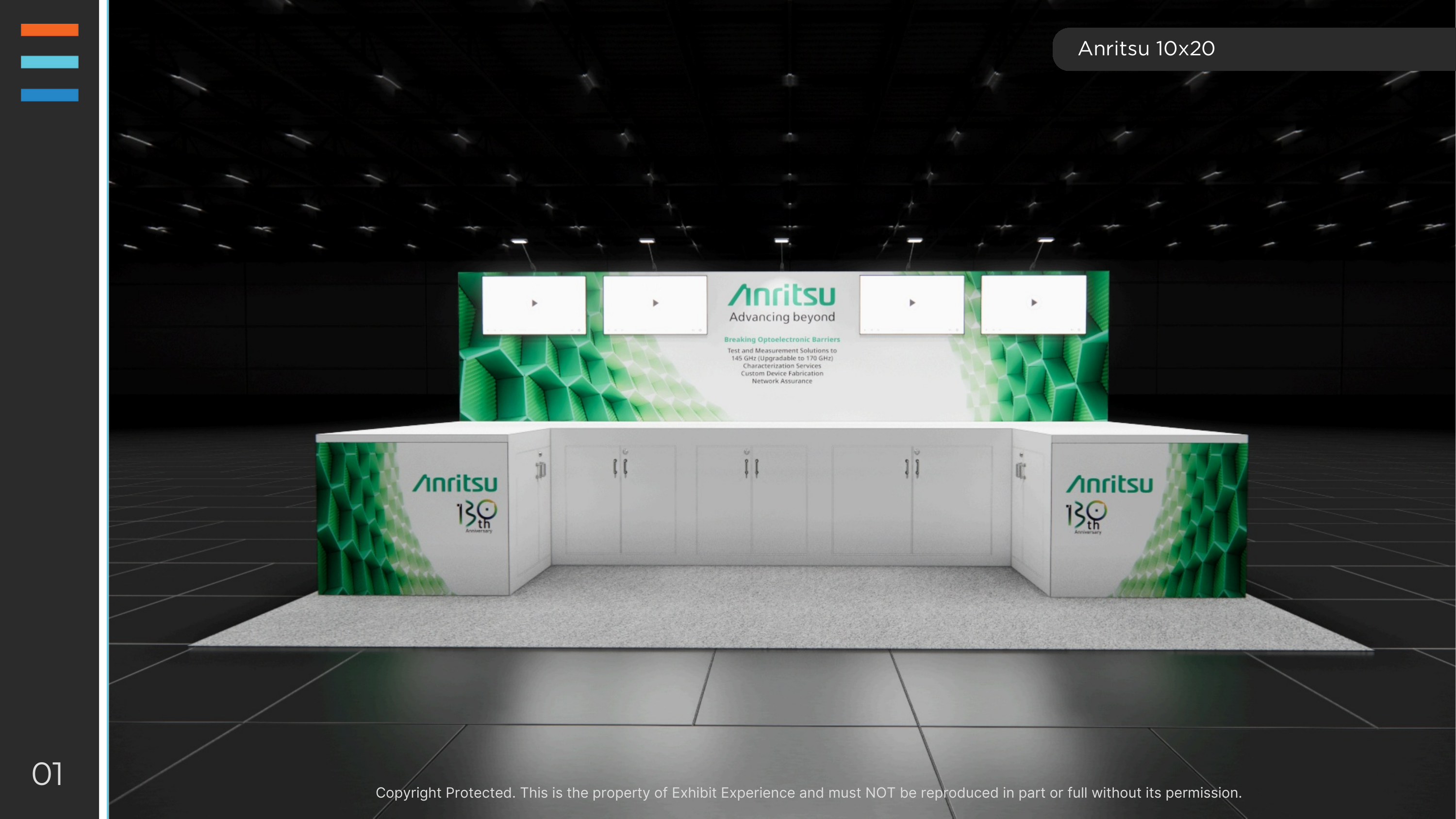 10x20 trade show exhibit rental — 10 x 20 inline affordable exhibit rental — nab show, las vegas hero image