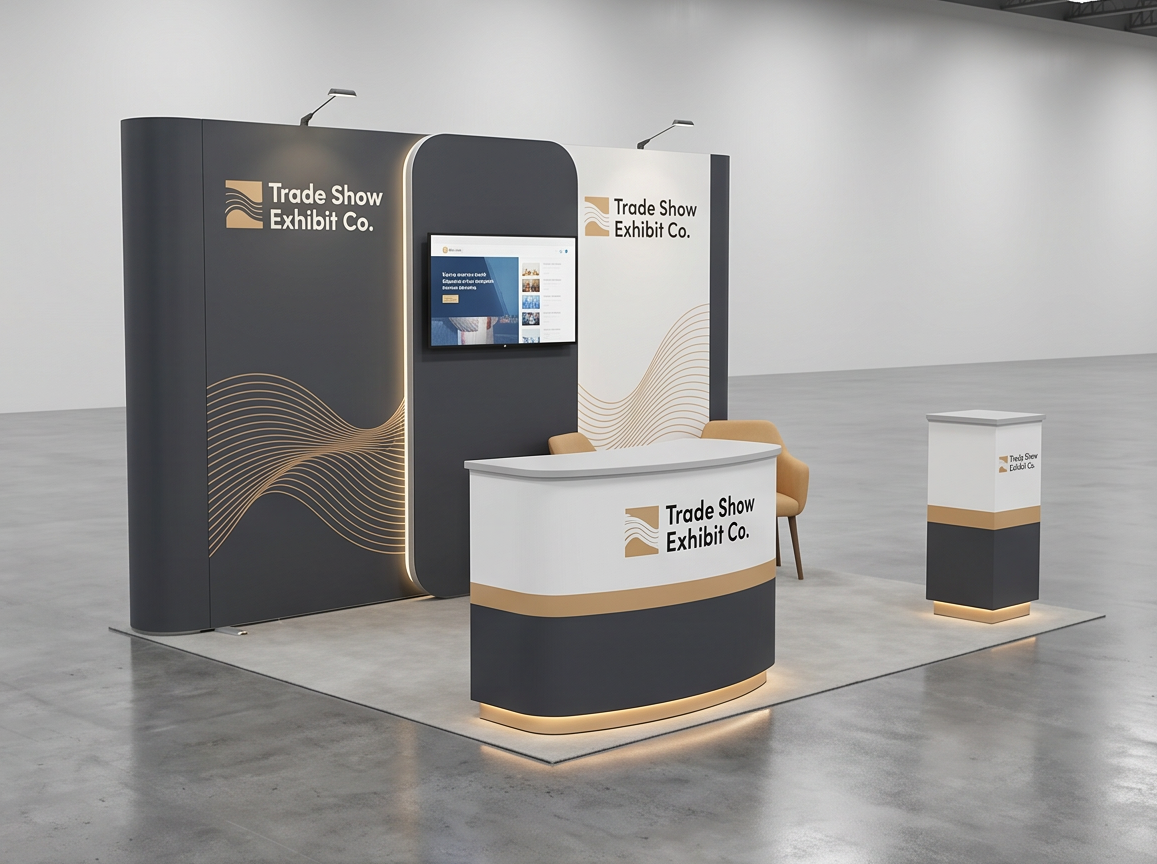 10x10 trade show exhibit rental — hospitality-ready inline design