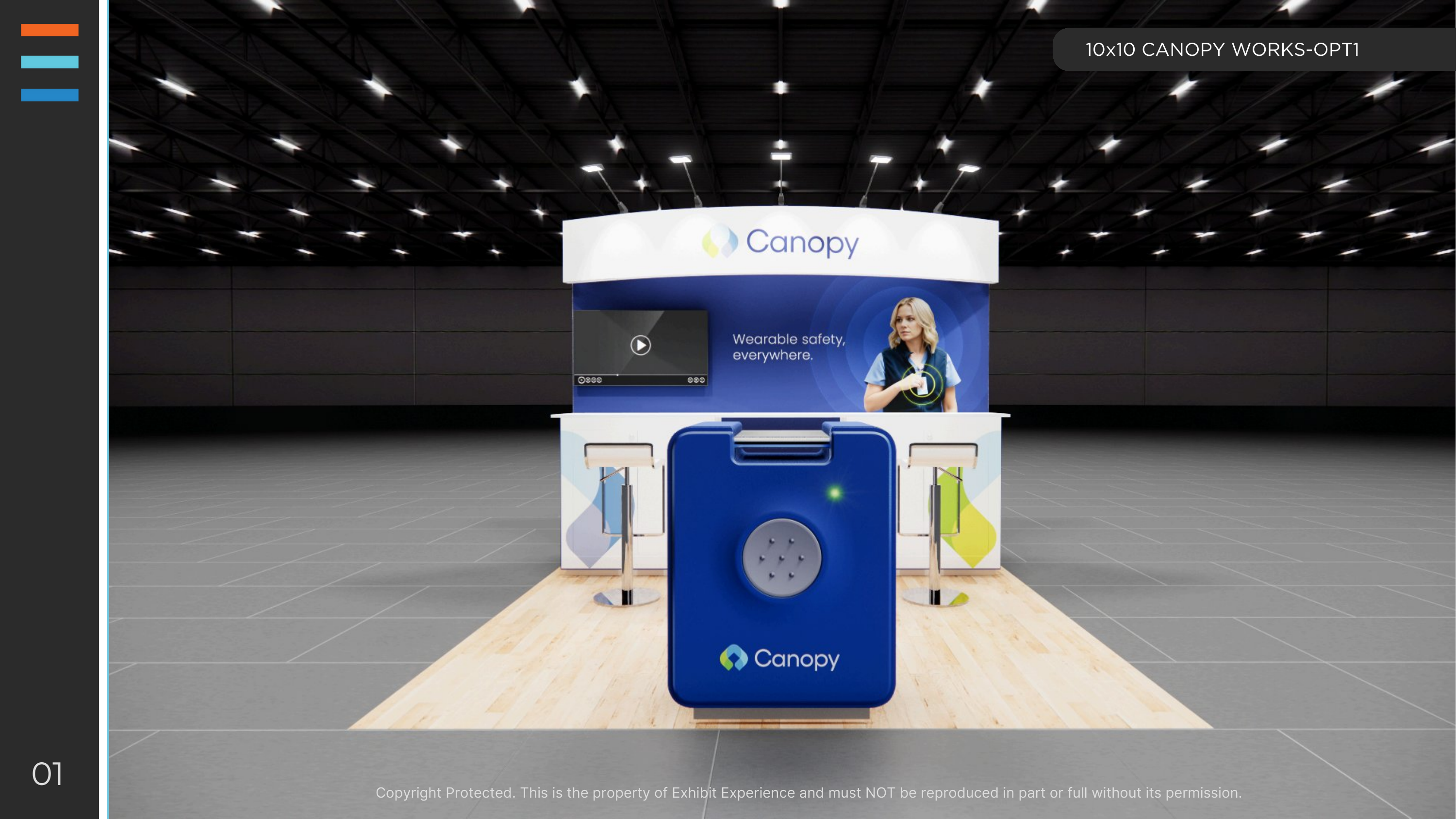 10x10 trade show exhibit rental — 10 x 10 inline affordable exhibit rental — sema show, las vegas hero image