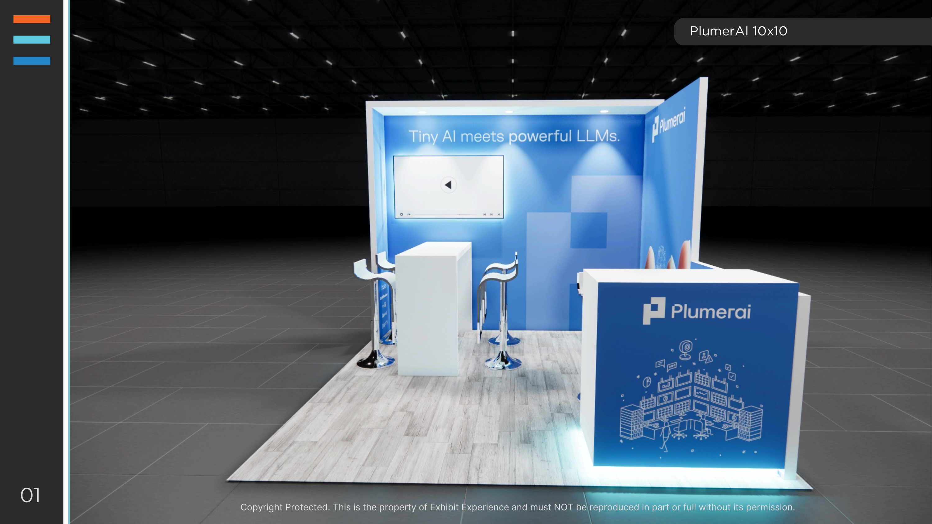 10x10 trade show exhibit rental — 10 x 10 inline affordable exhibit rental — infocomm, las vegas hero image