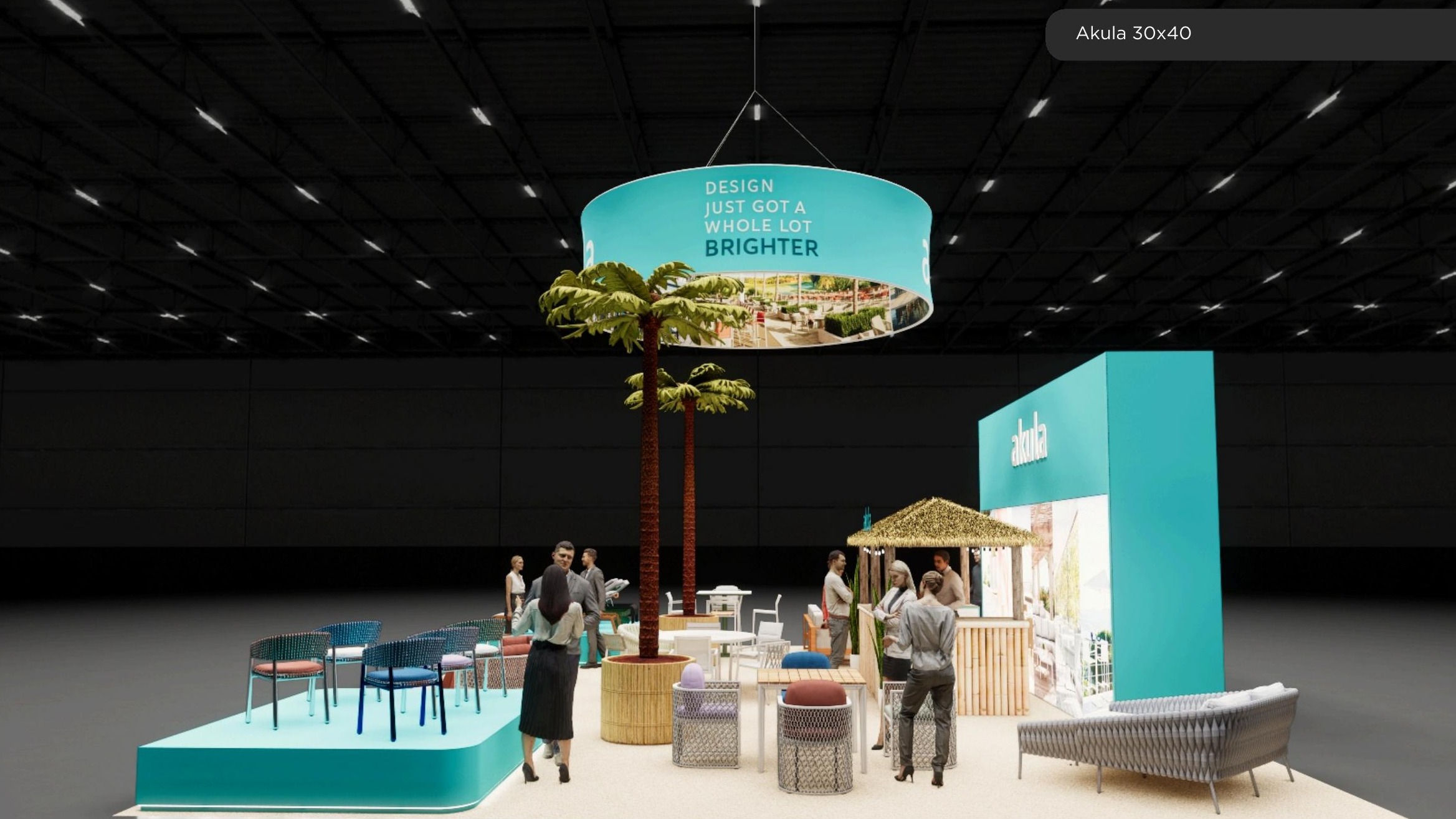 30x40 trade show exhibit rental — resort-hospitality island design