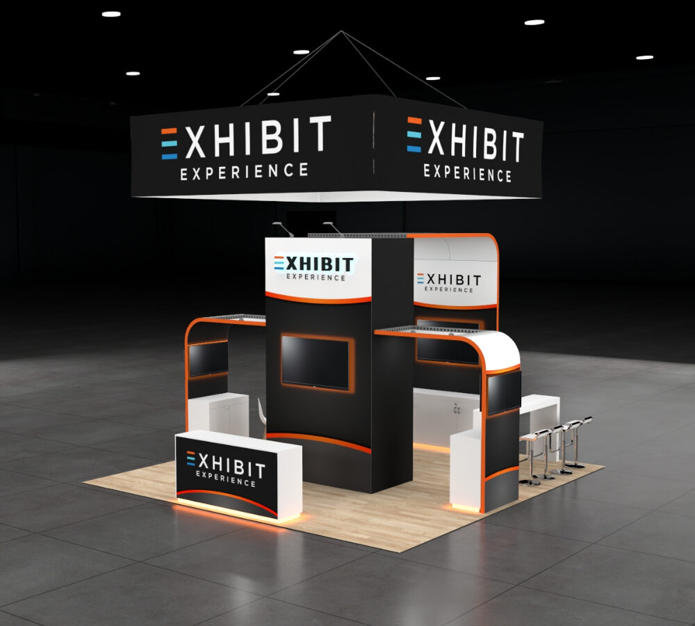 20x20 trade show exhibit rental — 20 x 20 inline affordable exhibit rental — g2e, las vegas hero image
