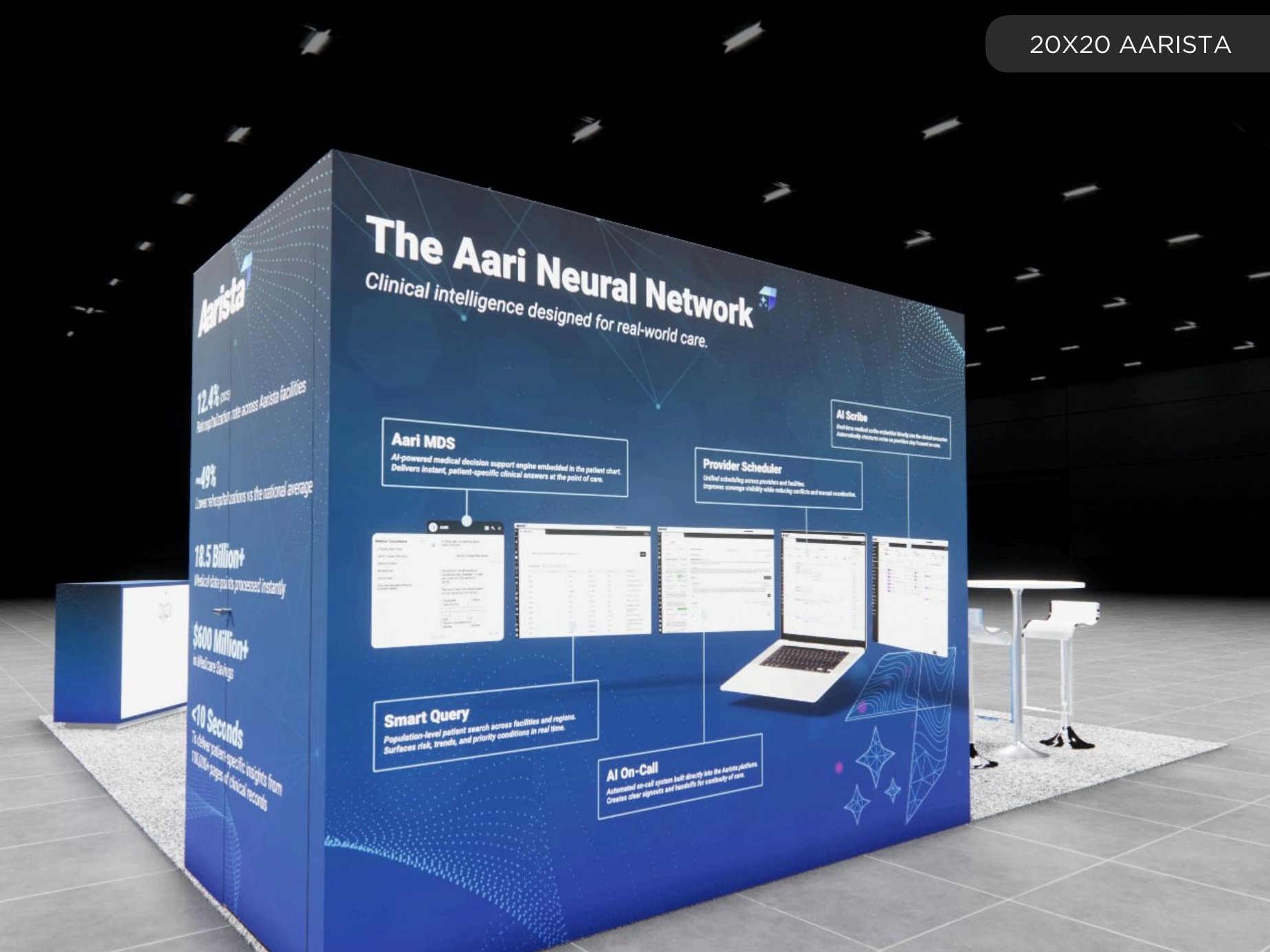 20 x 20 Inline Affordable Exhibit Rental — HIMSS, Las Vegas