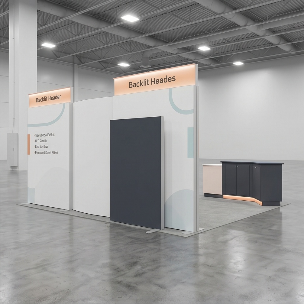 20x30 trade show exhibit rental — open-circulation island design