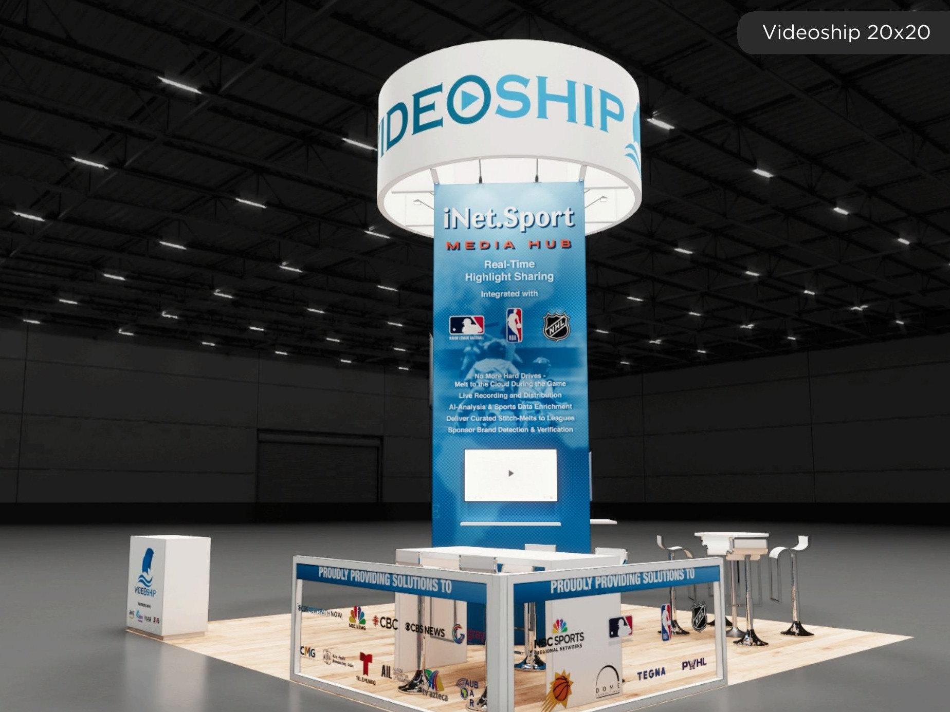 20x20 trade show exhibit rental — 20 x 20 inline affordable exhibit rental — sema show, las vegas hero image