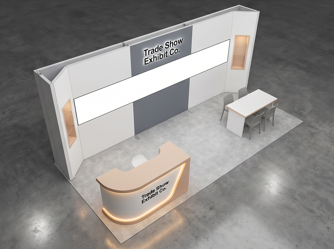 10x20 trade show exhibit rental — segmented storytelling inline design