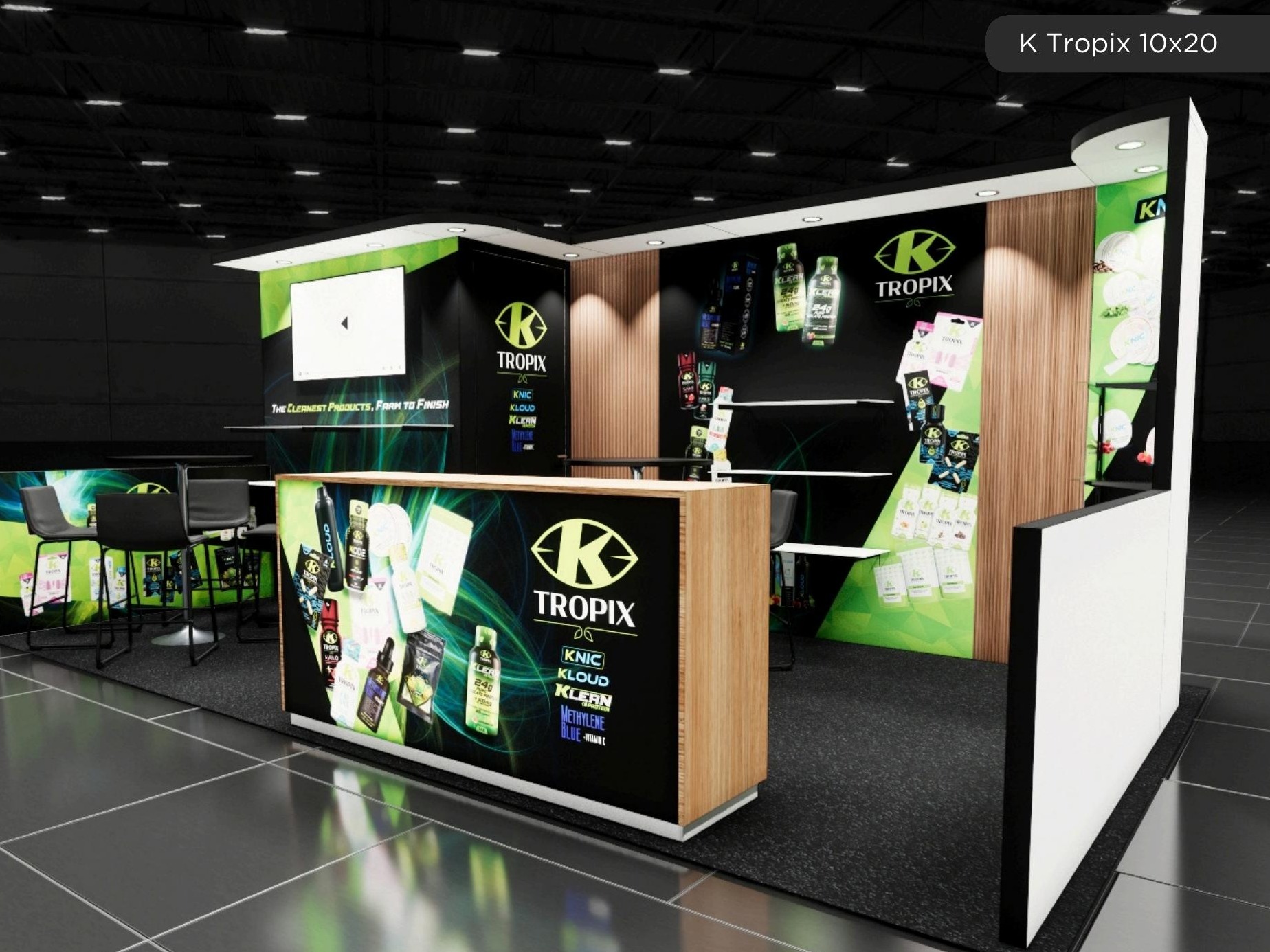 10x20 trade show exhibit rental — 10 x 20 inline affordable exhibit rental — nab show, las vegas hero image