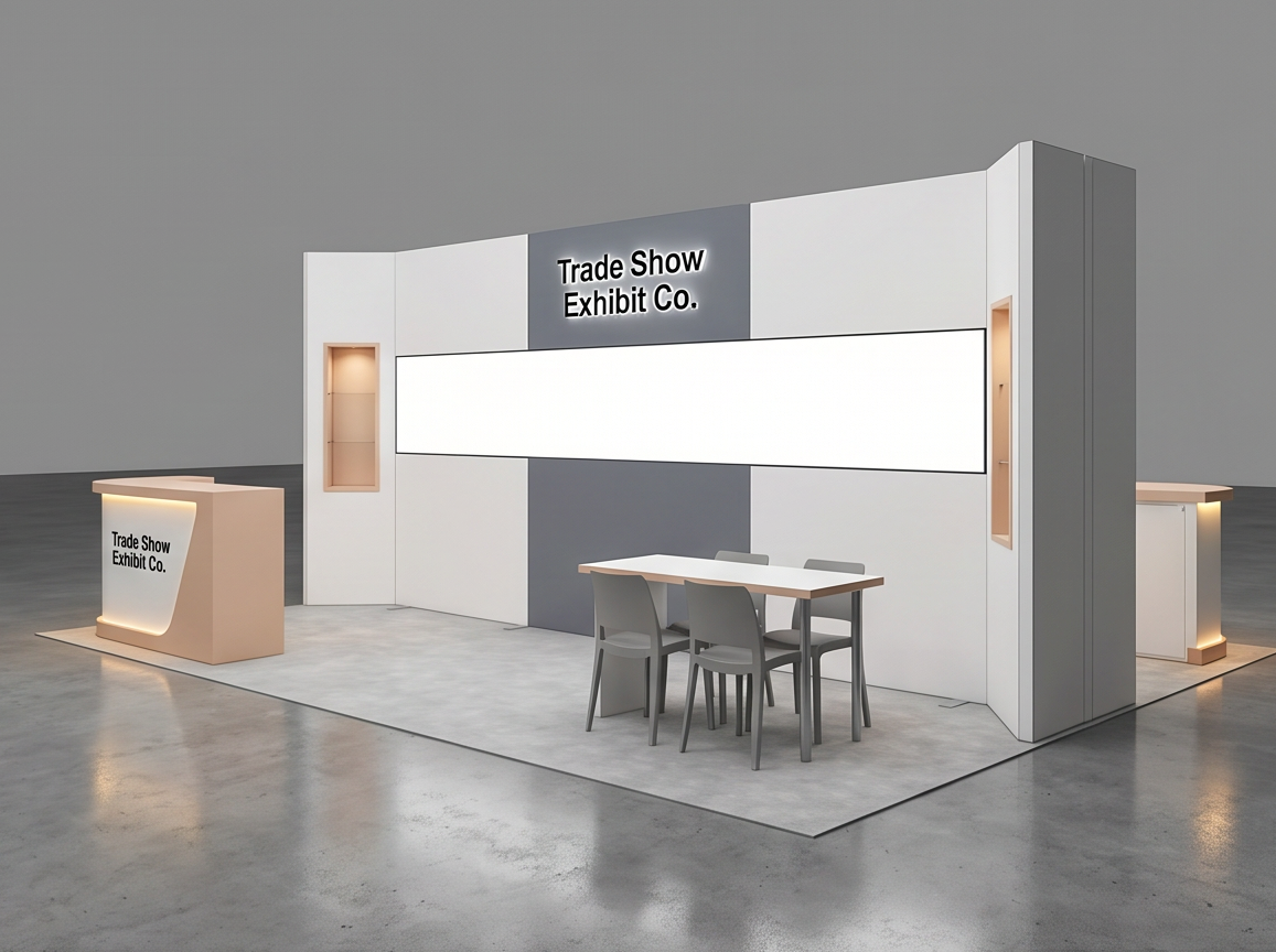 10x20 trade show exhibit rental — segmented storytelling inline design
