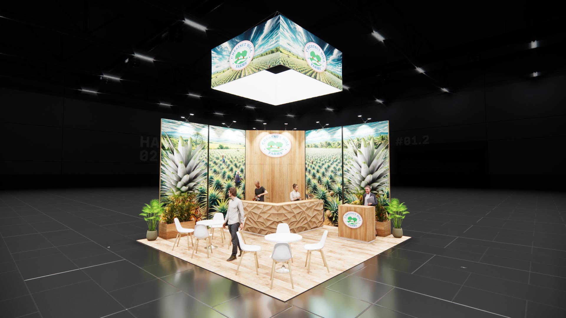 20x20 trade show exhibit rental — 20 x 20 island exhibit rental — global pet expo, orlando hero image