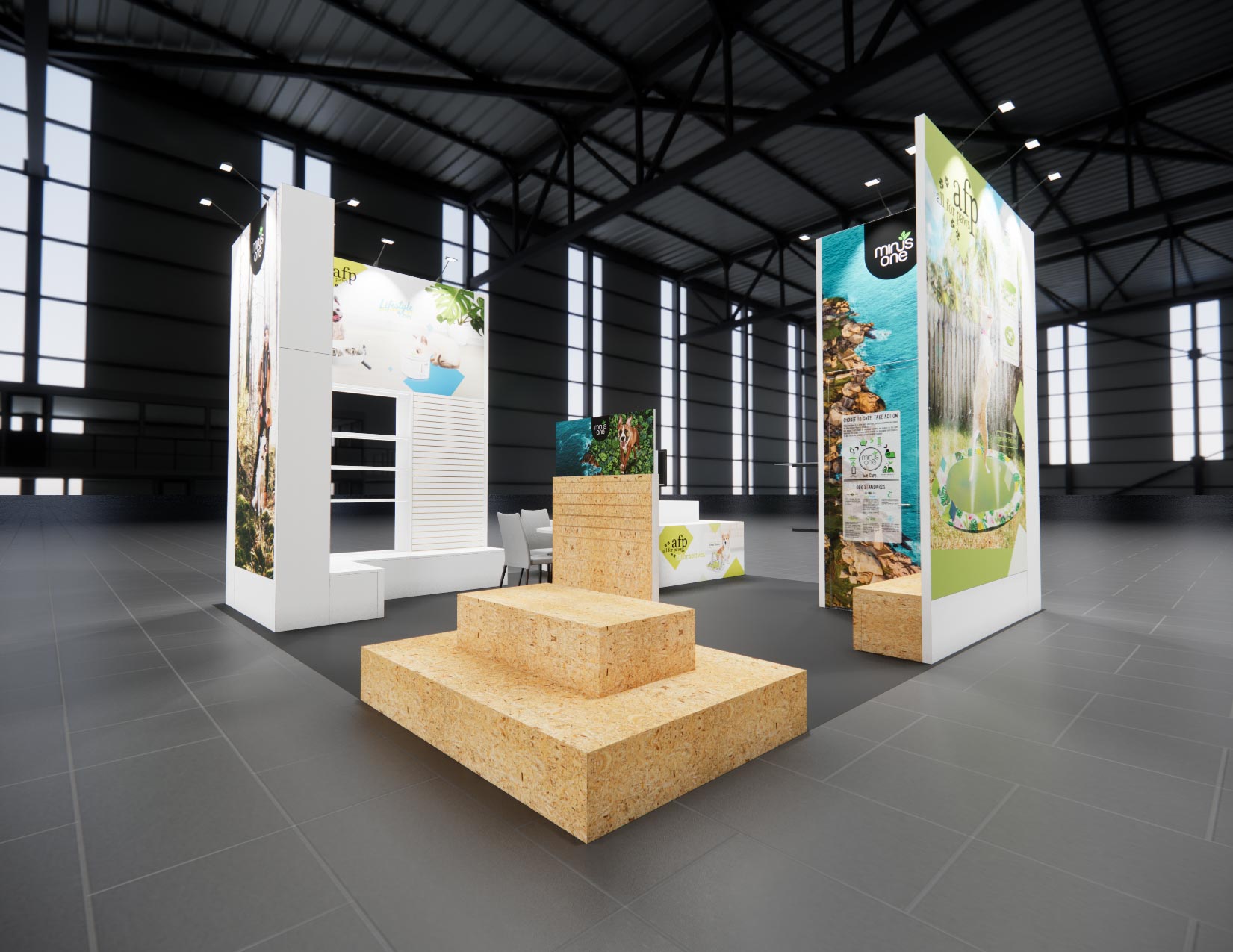 20x20 trade show exhibit rental — 20 x 20 island exhibit rental — infocomm, las vegas hero image