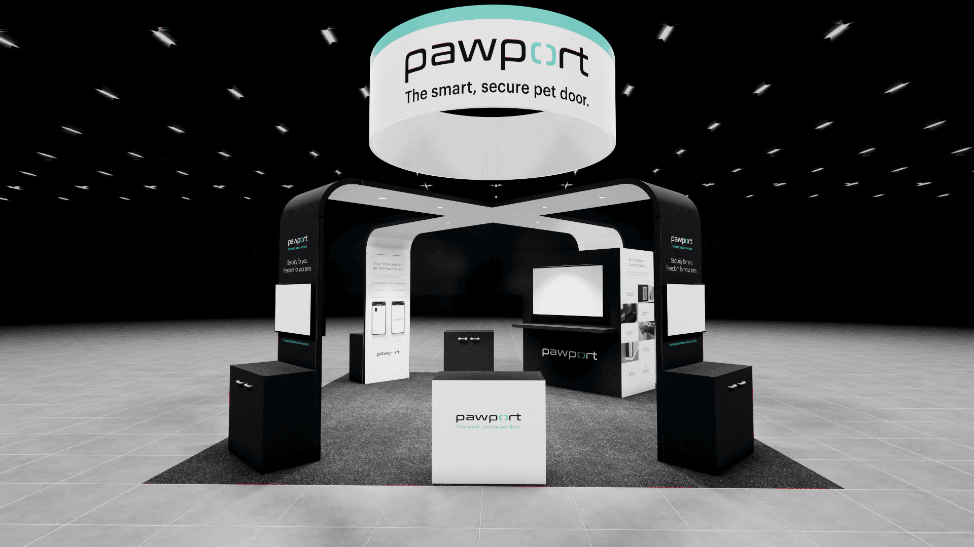 20x20 trade show exhibit rental — 20 x 20 island exhibit rental — infocomm, las vegas hero image