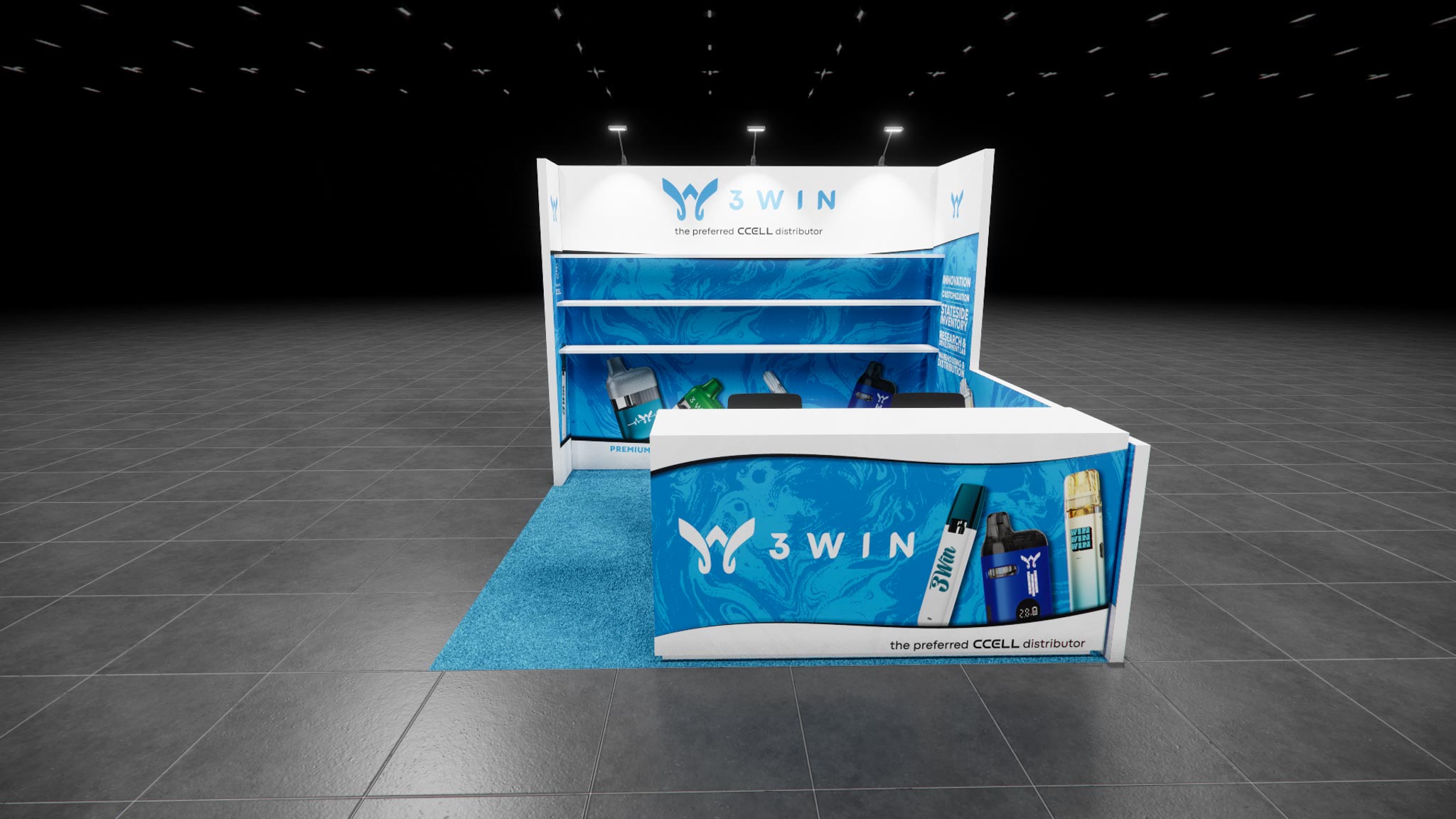 10x10 trade show exhibit rental — 10 x 10 inline exhibit rental — coverings, orlando hero image