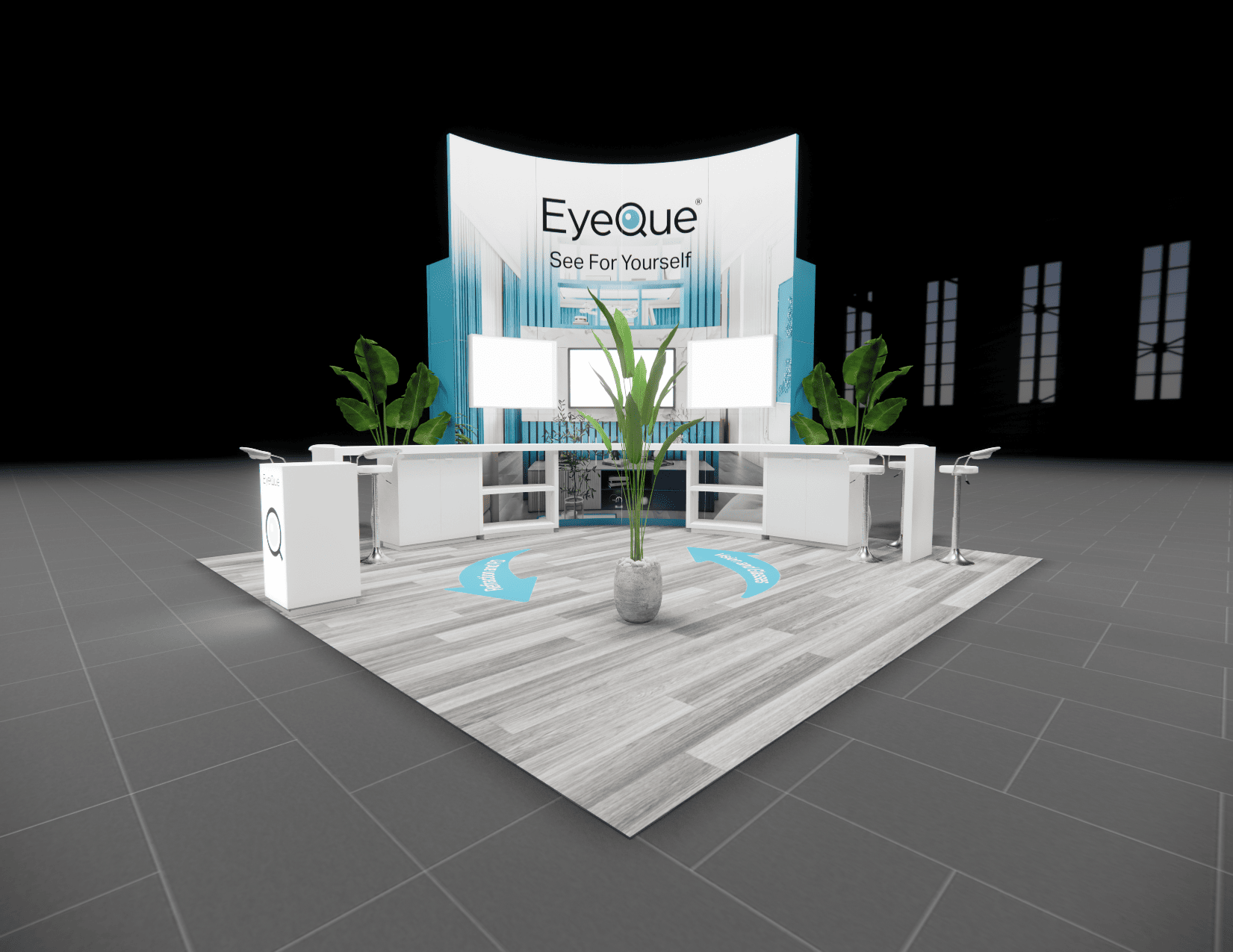 20x20 trade show exhibit rental — 20 x 20 island exhibit rental — modex, atlanta hero image