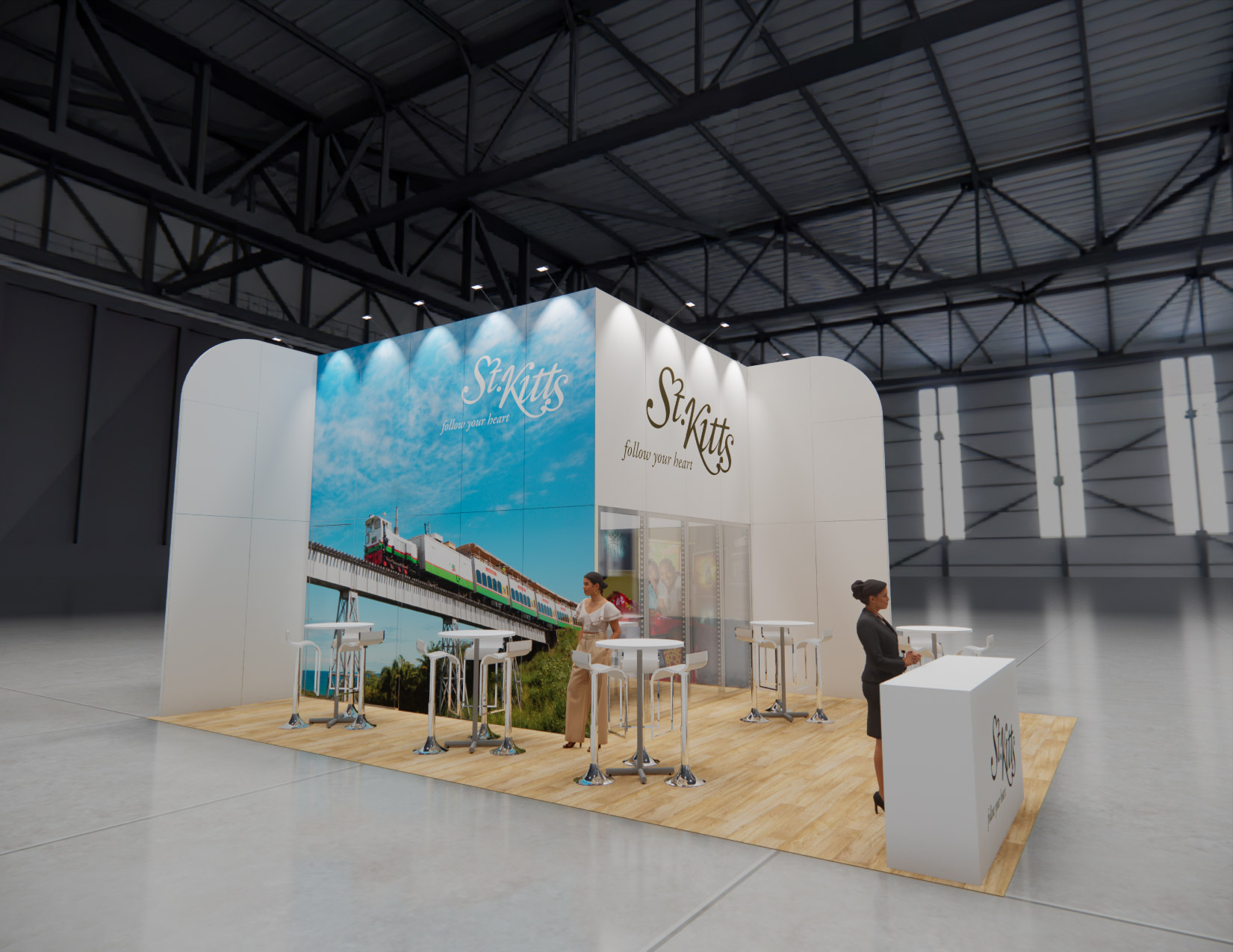 20x30 trade show exhibit rental — 20 x 30 island exhibit rental — pack expo las vegas, las vegas hero image