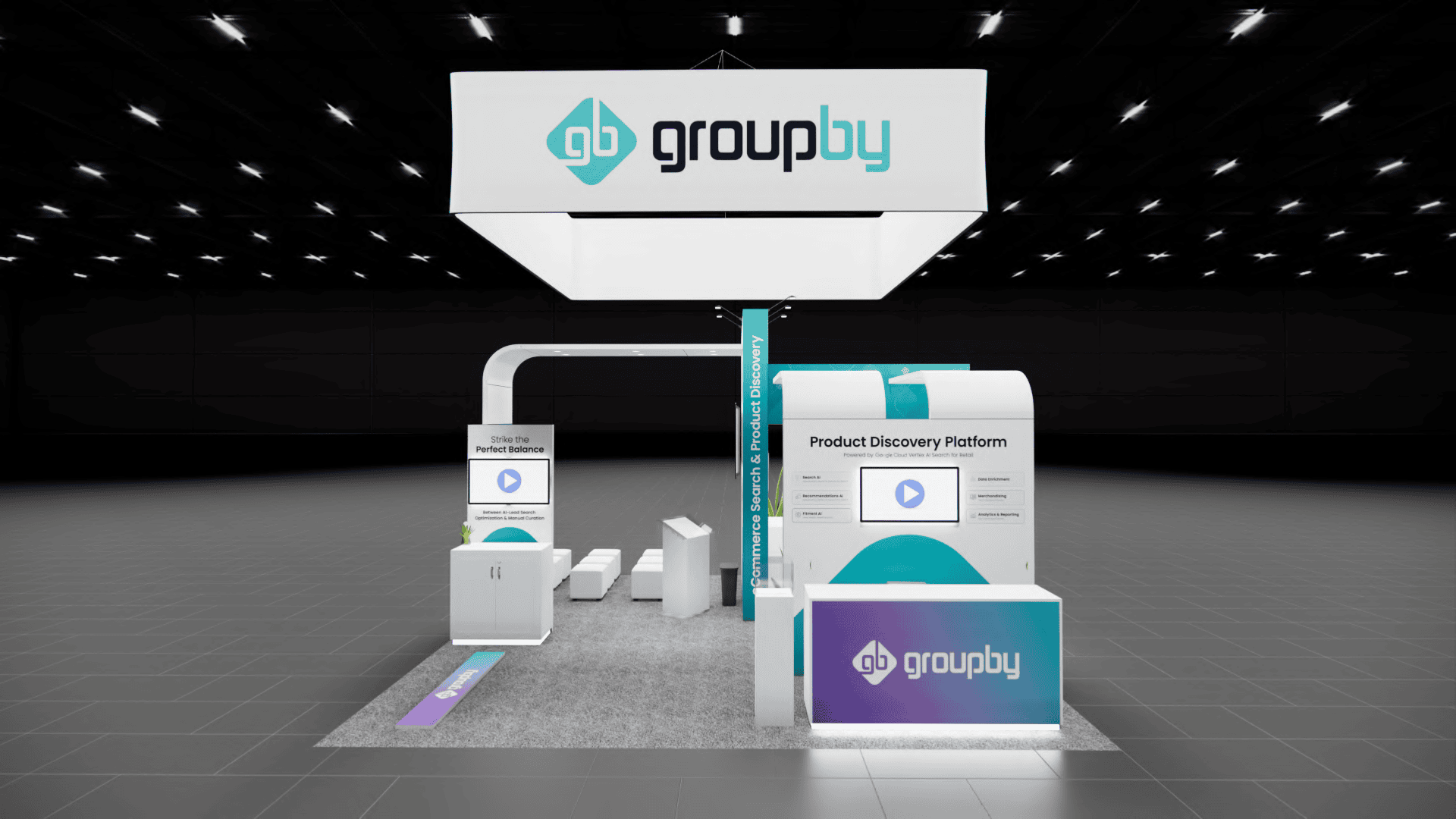 20x20 trade show exhibit rental — 20 x 20 island exhibit rental — modex, atlanta hero image
