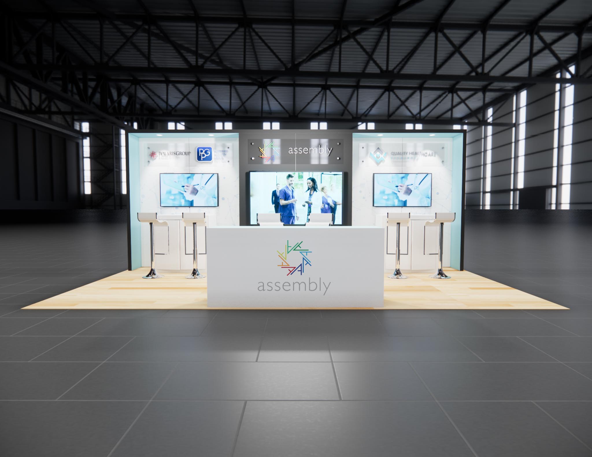 10x20 trade show exhibit rental — 10 x 20 inline exhibit rental — nab show, las vegas hero image