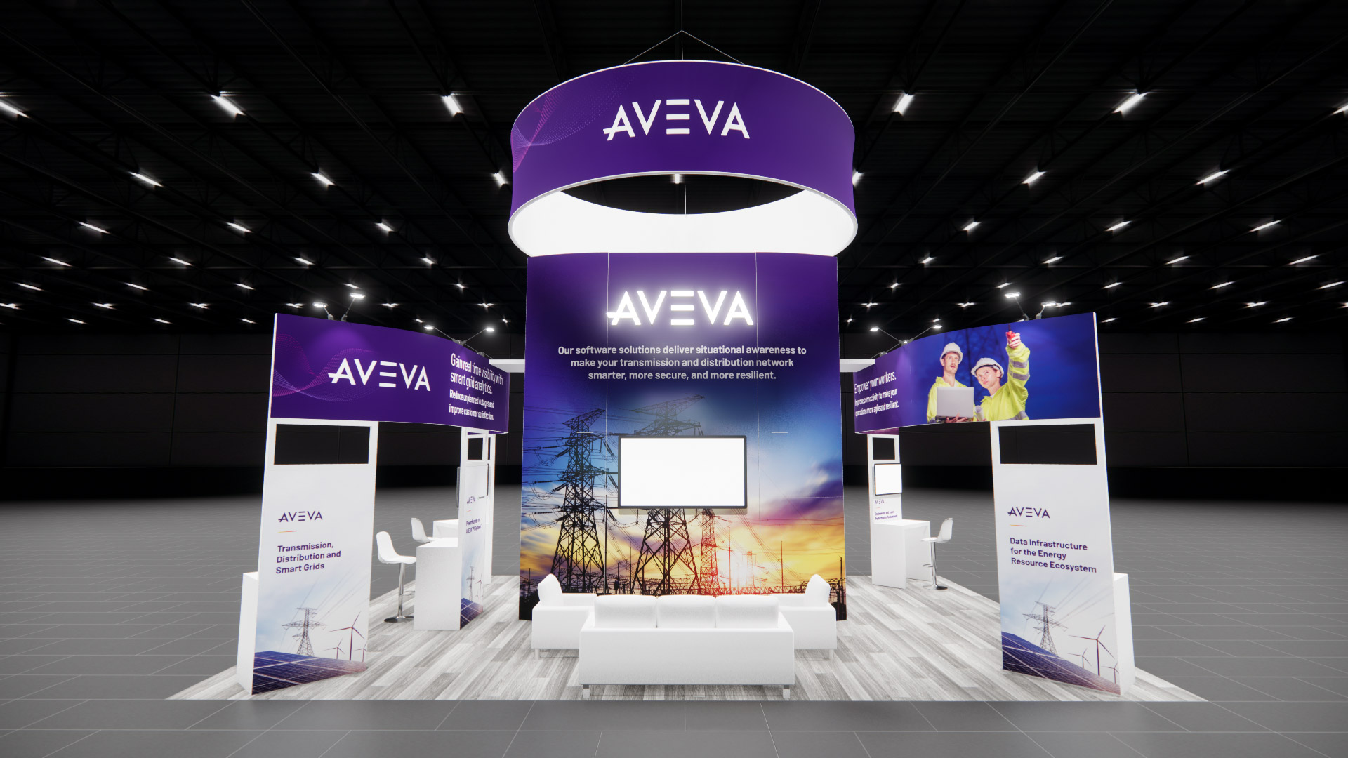 20x30 trade show exhibit rental — 20 x 30 island exhibit rental — sema show, las vegas hero image