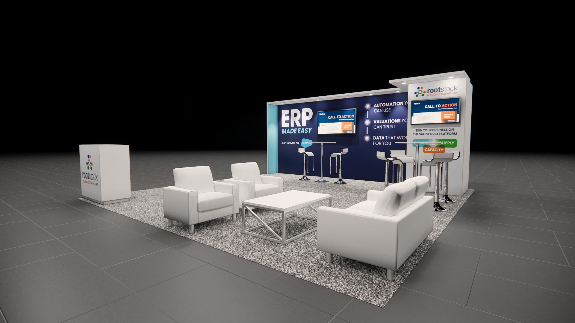 20x20 trade show exhibit rental — 20 x 20 island exhibit rental — global pet expo, orlando hero image