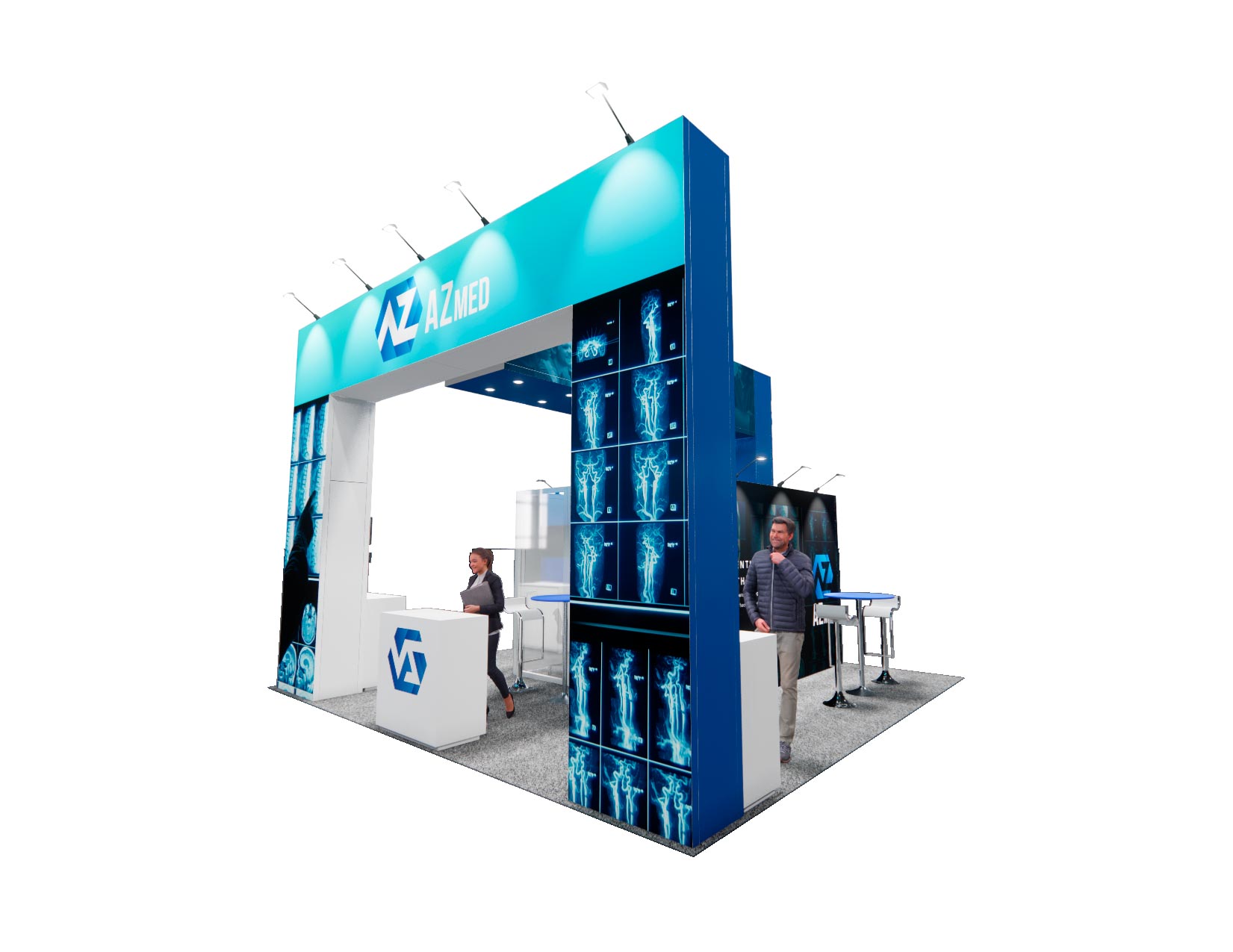 20x20 trade show exhibit rental — 20 x 20 island exhibit rental — global pet expo, orlando hero image