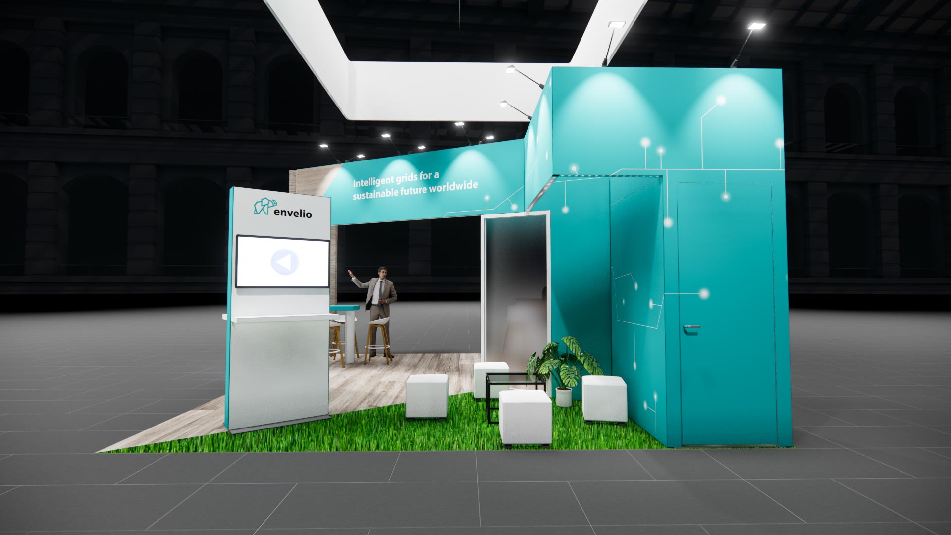 20x20 trade show exhibit rental — 20 x 20 island exhibit rental — global pet expo, orlando hero image