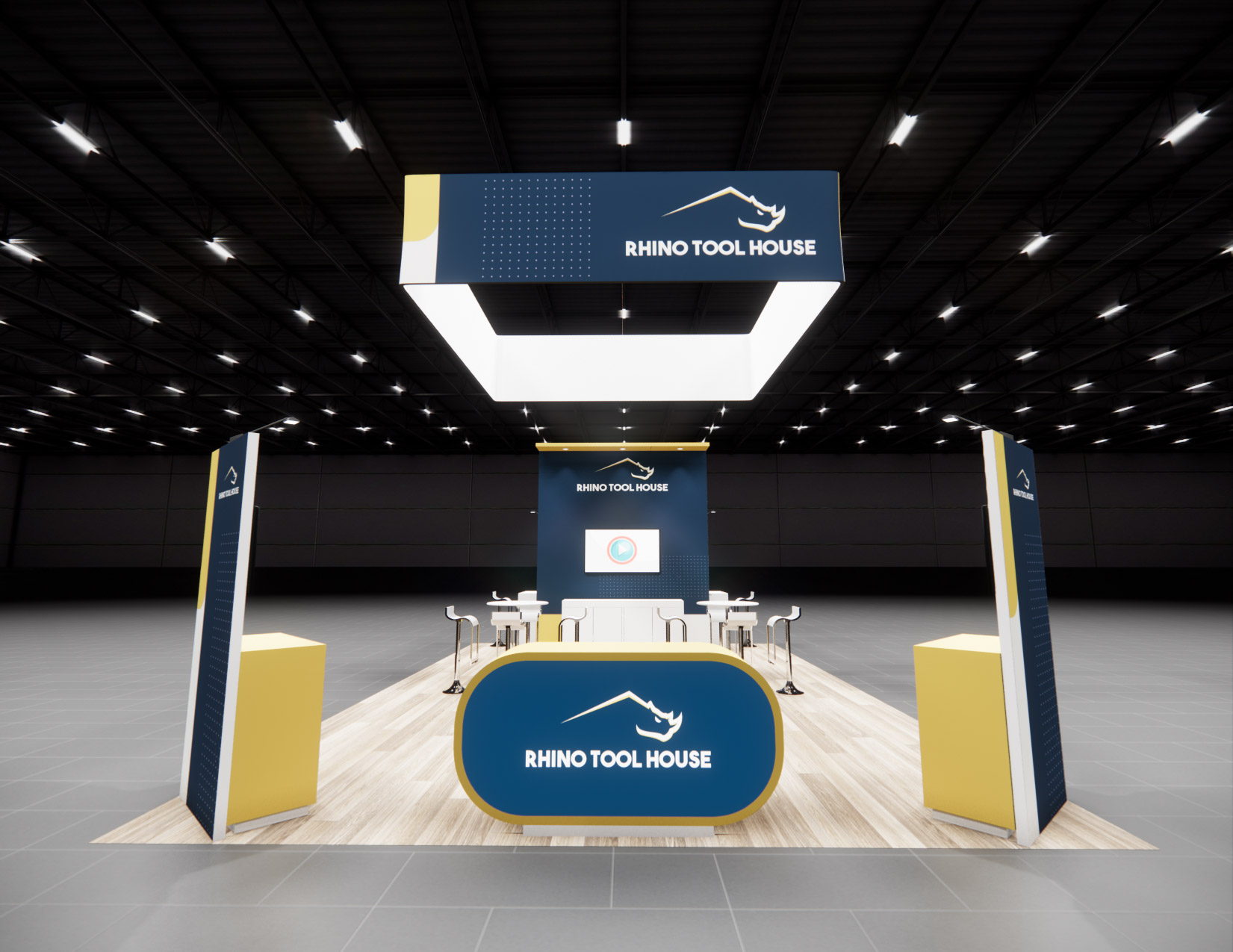 20x30 trade show exhibit rental — 20 x 30 island exhibit rental — sema show, las vegas hero image