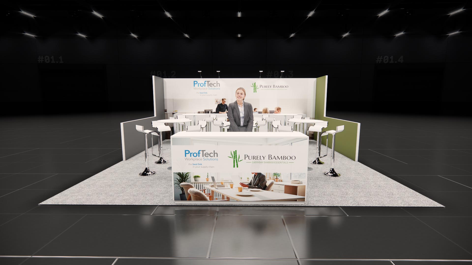 20x20 trade show exhibit rental — 20 x 20 island exhibit rental — iaapa expo, orlando hero image