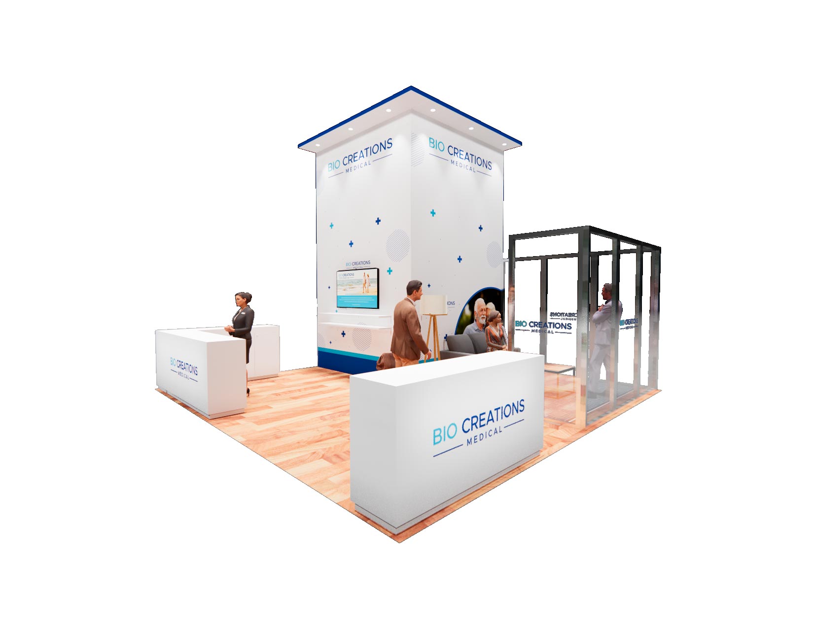 20x20 trade show exhibit rental — 20 x 20 island exhibit rental — global pet expo, orlando hero image