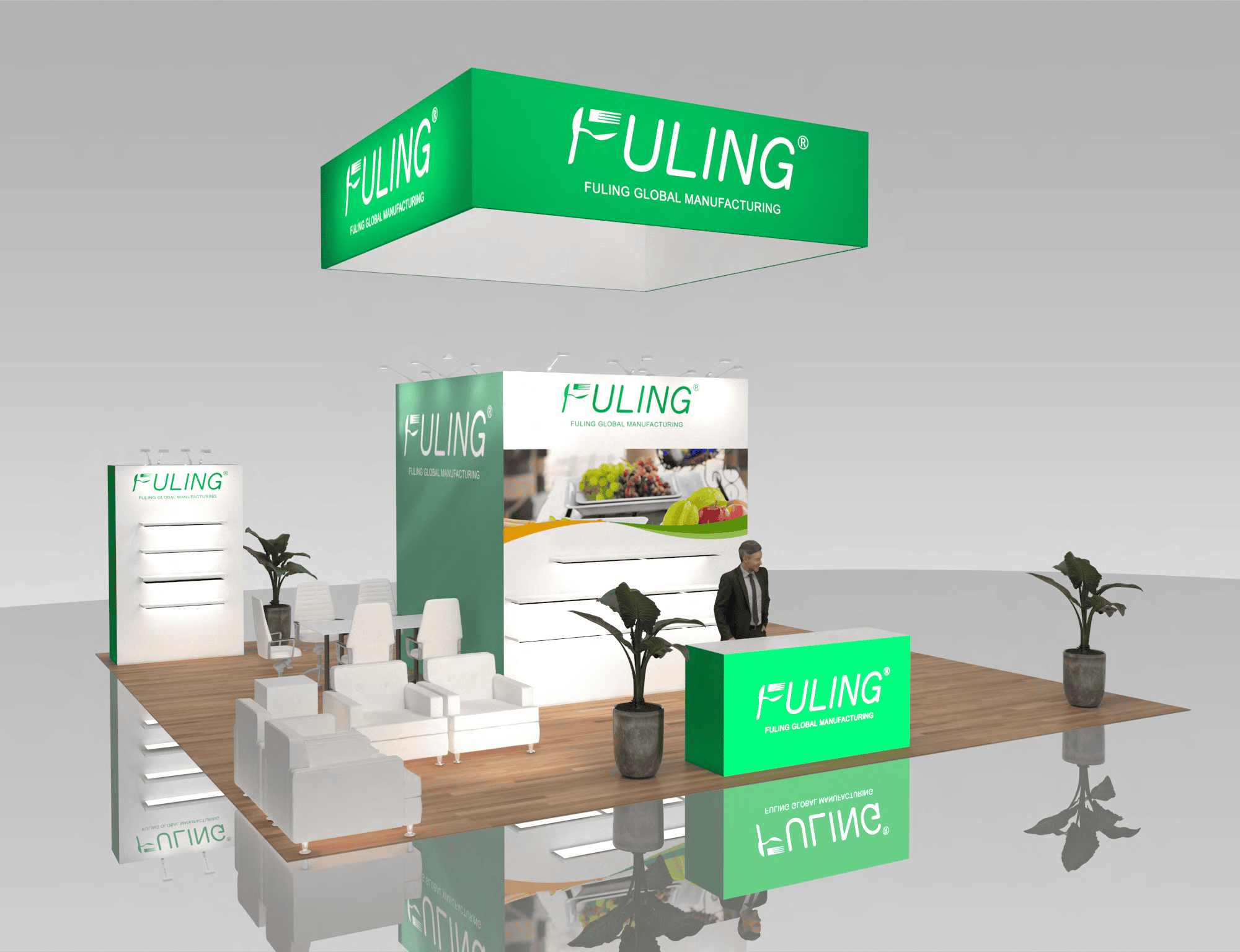 30x30 trade show exhibit rental — 30 x 30 island exhibit rental — ippe, atlanta hero image