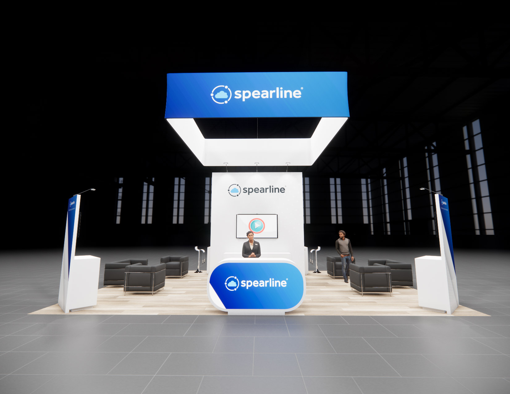 20x30 trade show exhibit rental — 20 x 30 island exhibit rental — pack expo las vegas, las vegas hero image