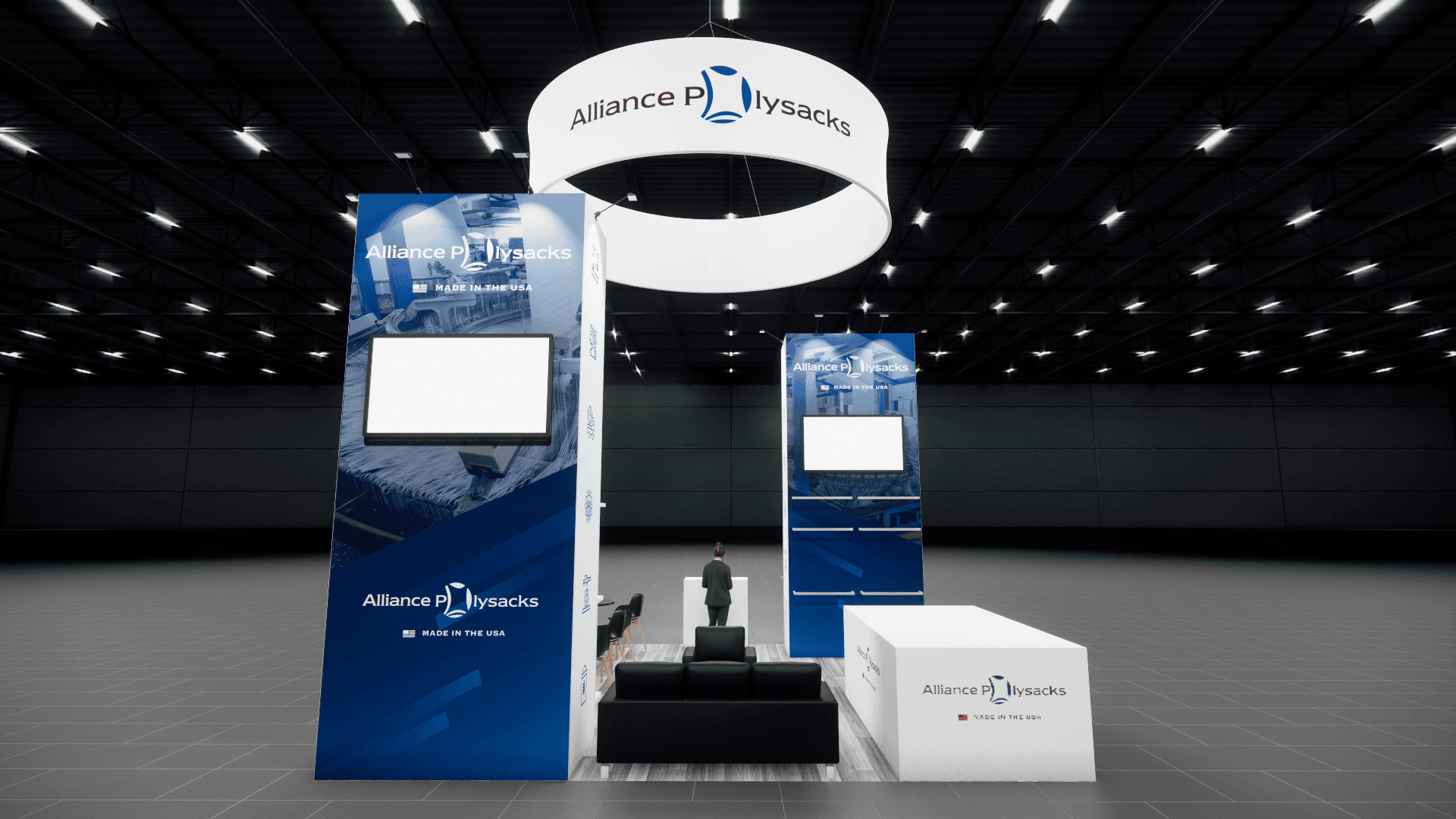 20x20 trade show exhibit rental — 20 x 20 island exhibit rental — infocomm, las vegas hero image