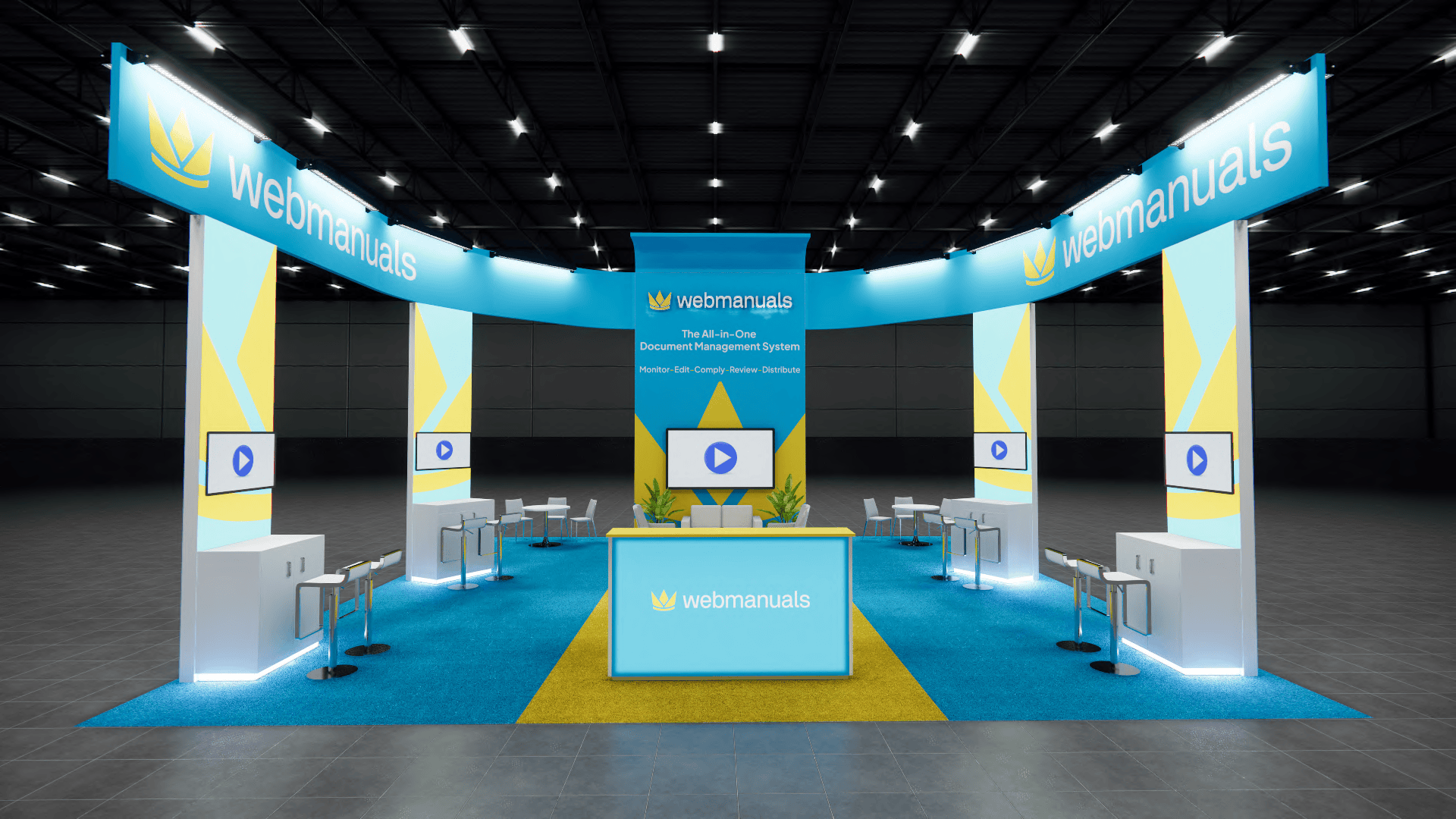 30x30 trade show exhibit rental — 30 x 30 island exhibit rental — modex, atlanta hero image