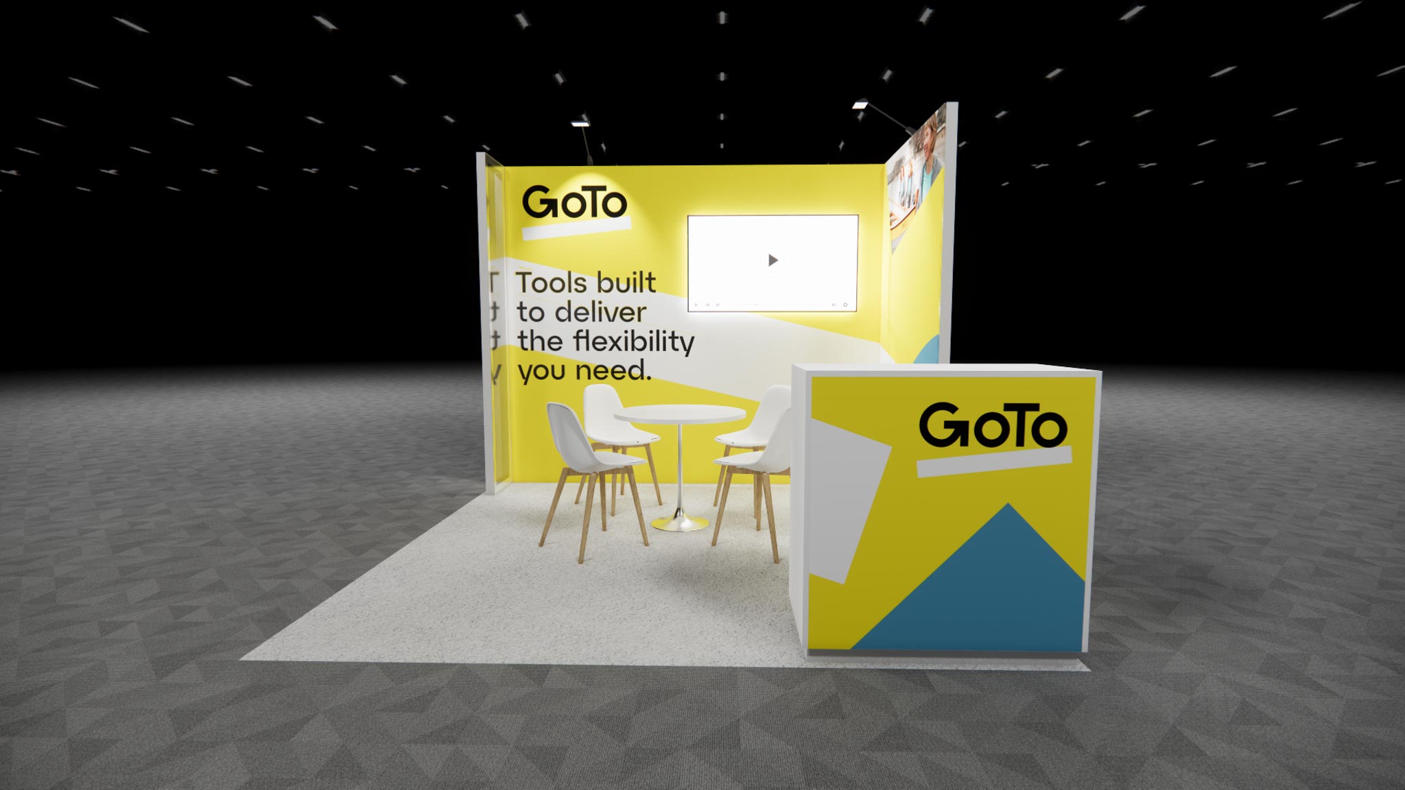 10x10 trade show exhibit rental — 10 x 10 inline exhibit rental — himss, las vegas hero image