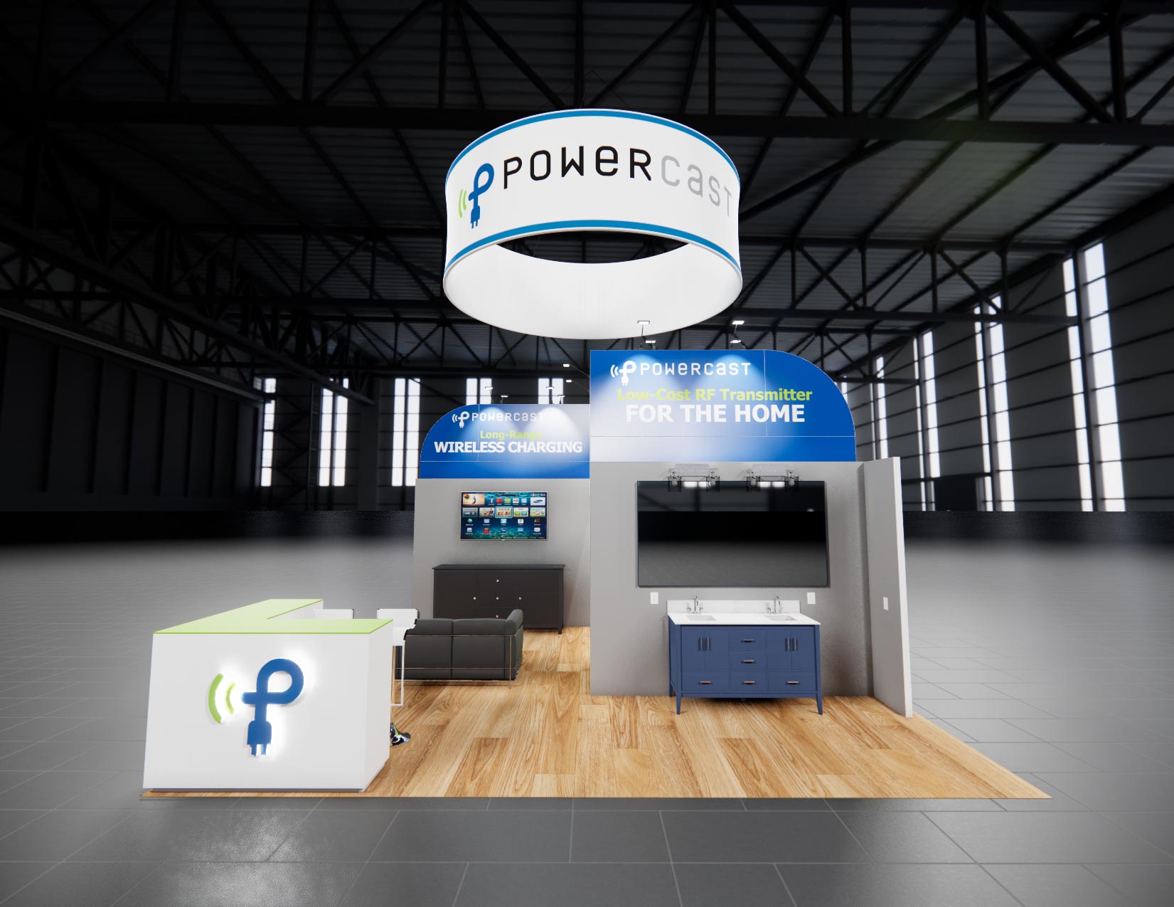 20x20 trade show exhibit rental — 20 x 20 island exhibit rental — infocomm, las vegas hero image
