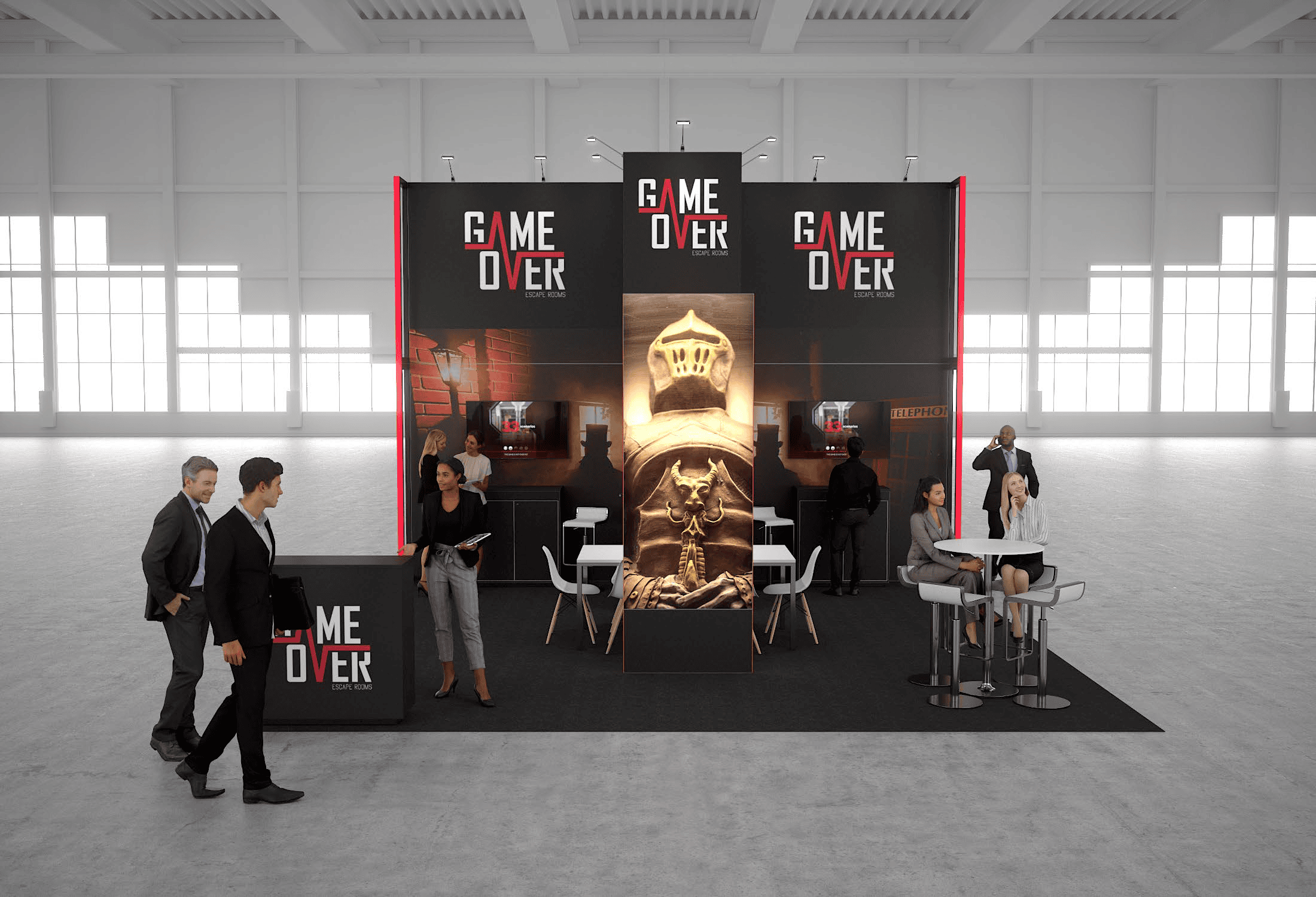 20x20 trade show exhibit rental — 20 x 20 island exhibit rental — infocomm, las vegas hero image