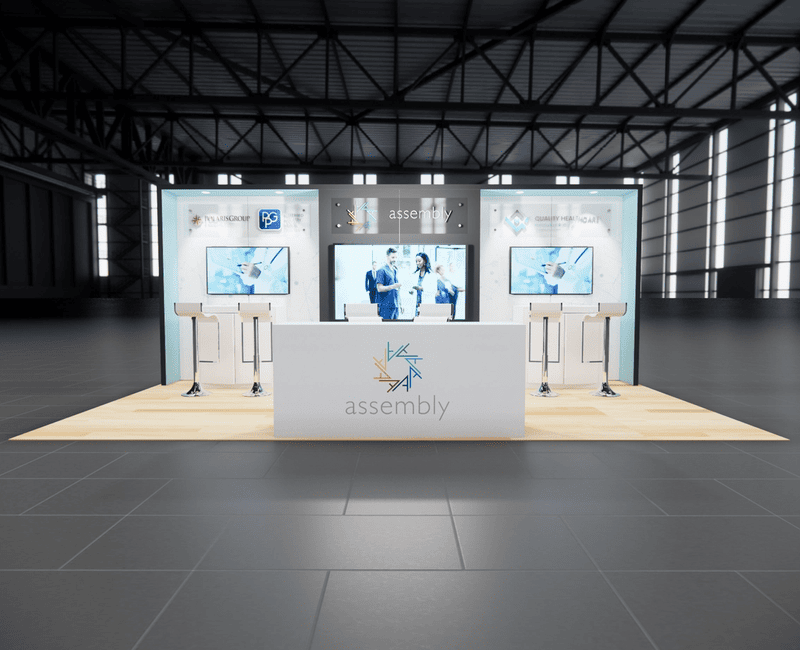 10x20 trade show exhibit rental — 10 x 20 inline exhibit rental — nab show, las vegas hero image