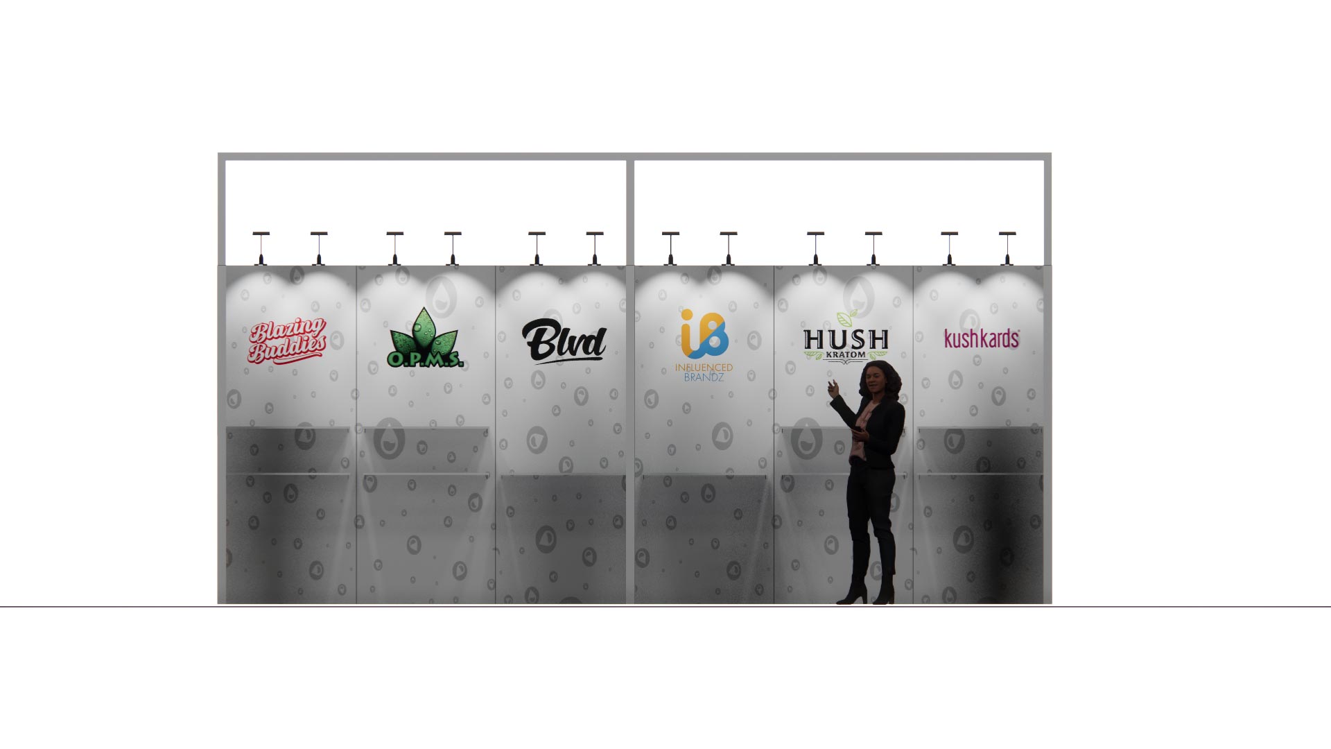 20x20 trade show exhibit rental — 20 x 20 island exhibit rental — infocomm, las vegas hero image