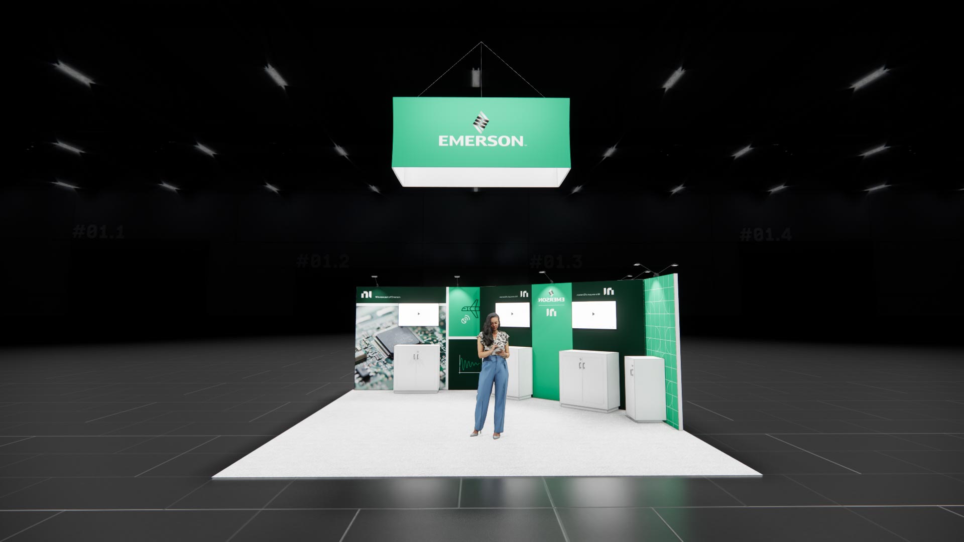 20x20 trade show exhibit rental — 20 x 20 island exhibit rental — modex, atlanta hero image