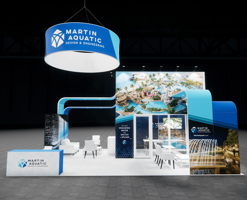 20x30 trade show exhibit rental — 20 x 30 island exhibit rental — ippe, atlanta hero image