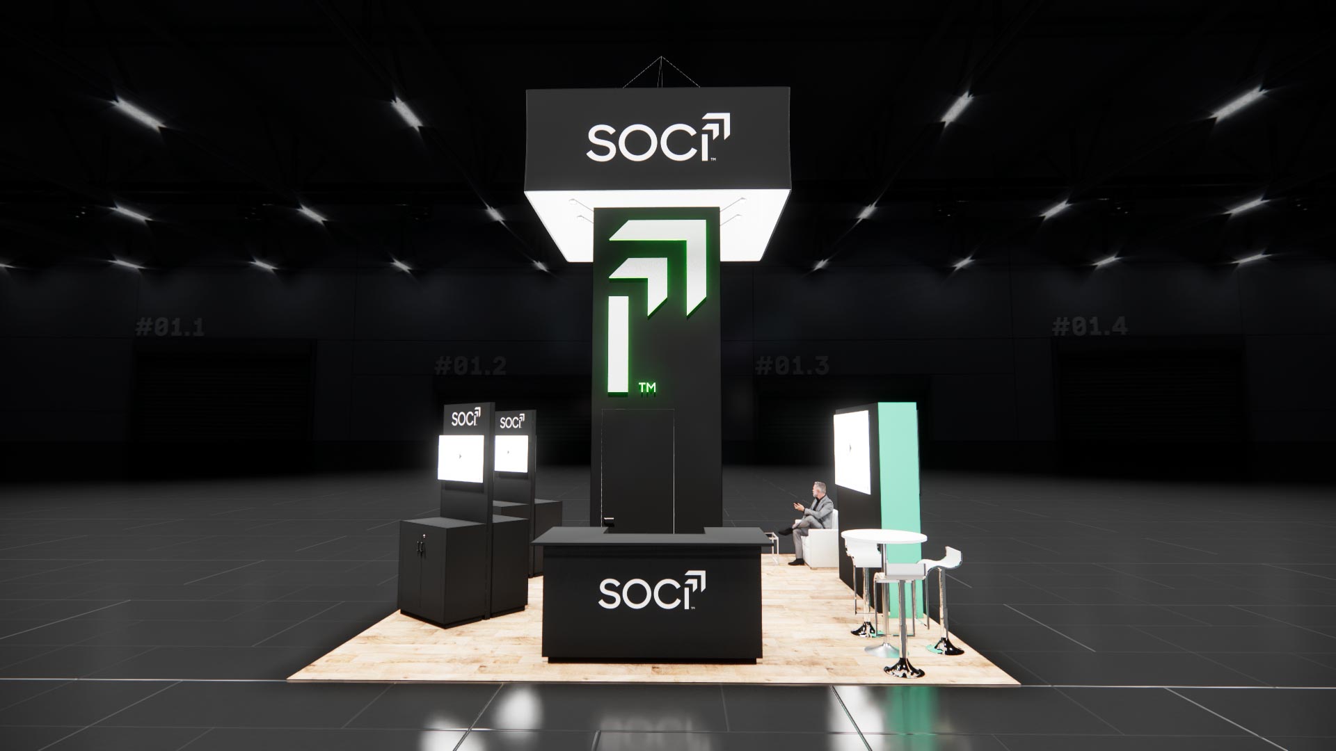 20x20 trade show exhibit rental — 20 x 20 island exhibit rental — modex, atlanta hero image