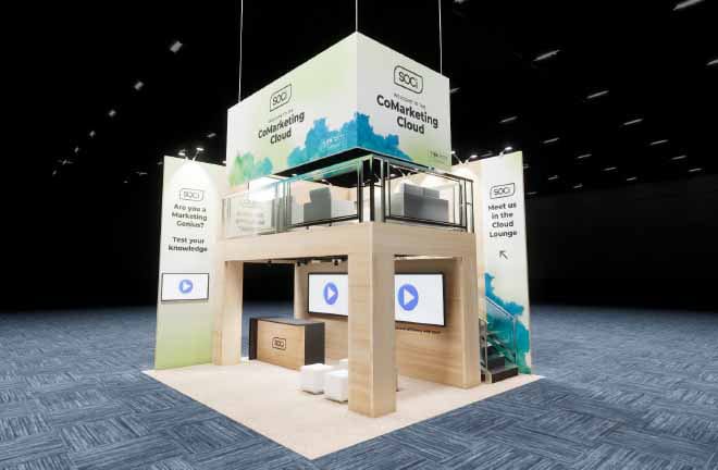 20x20 trade show exhibit rental — 20 x 20 double-deck exhibit rental — iaapa expo, orlando hero image