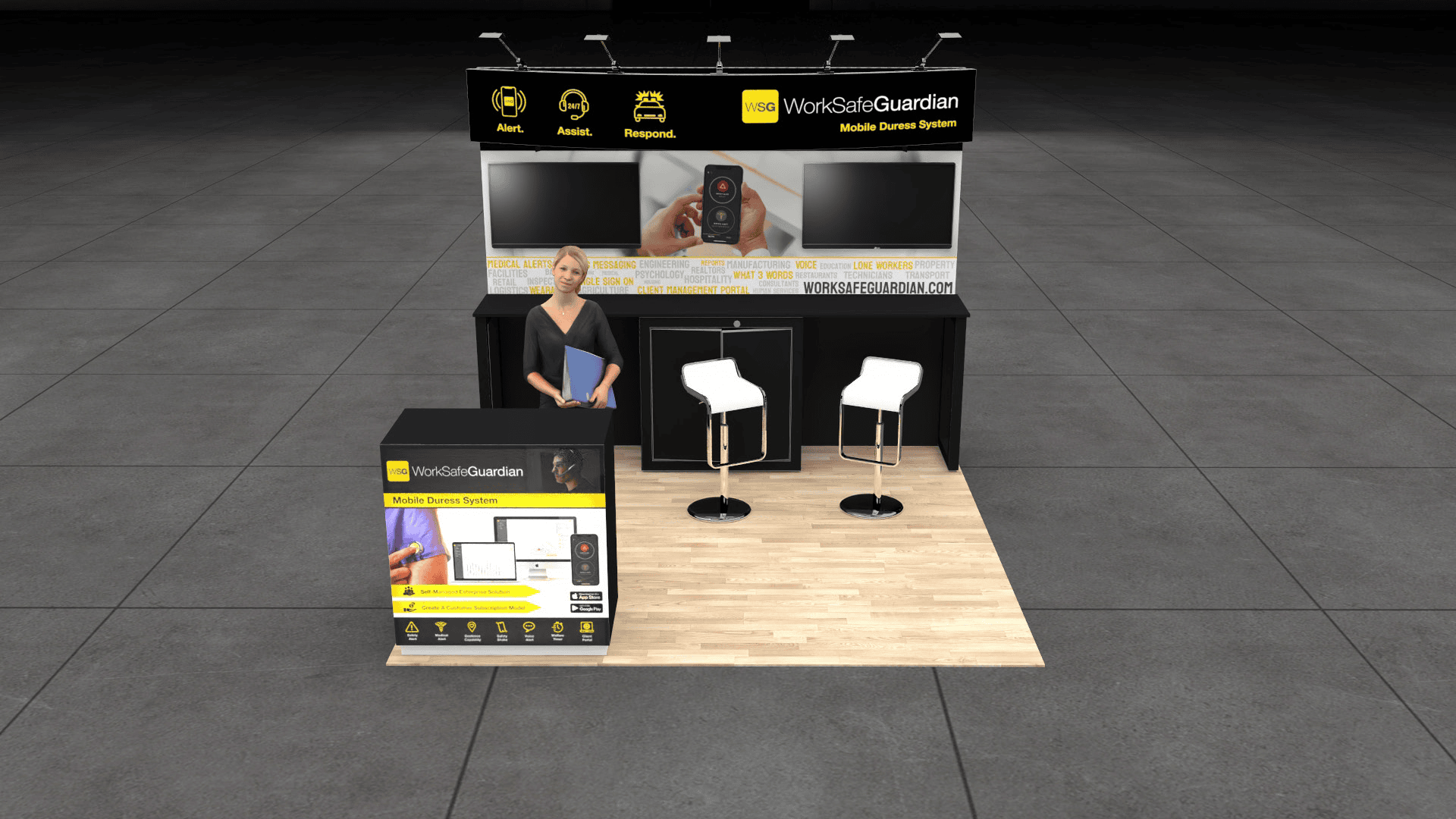 10x10 trade show exhibit rental — 10 x 10 inline exhibit rental — himss, las vegas hero image