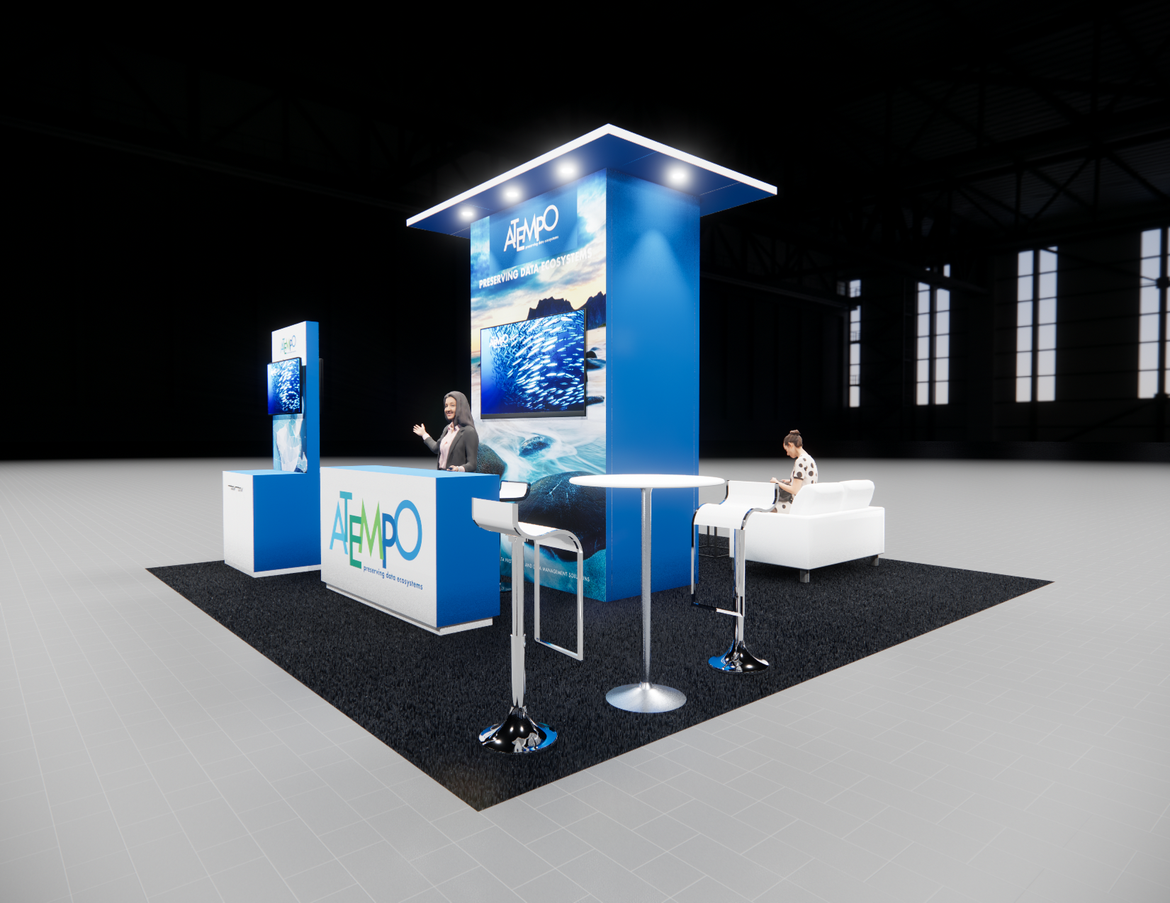 20x20 trade show exhibit rental — 20 x 20 island exhibit rental — global pet expo, orlando hero image