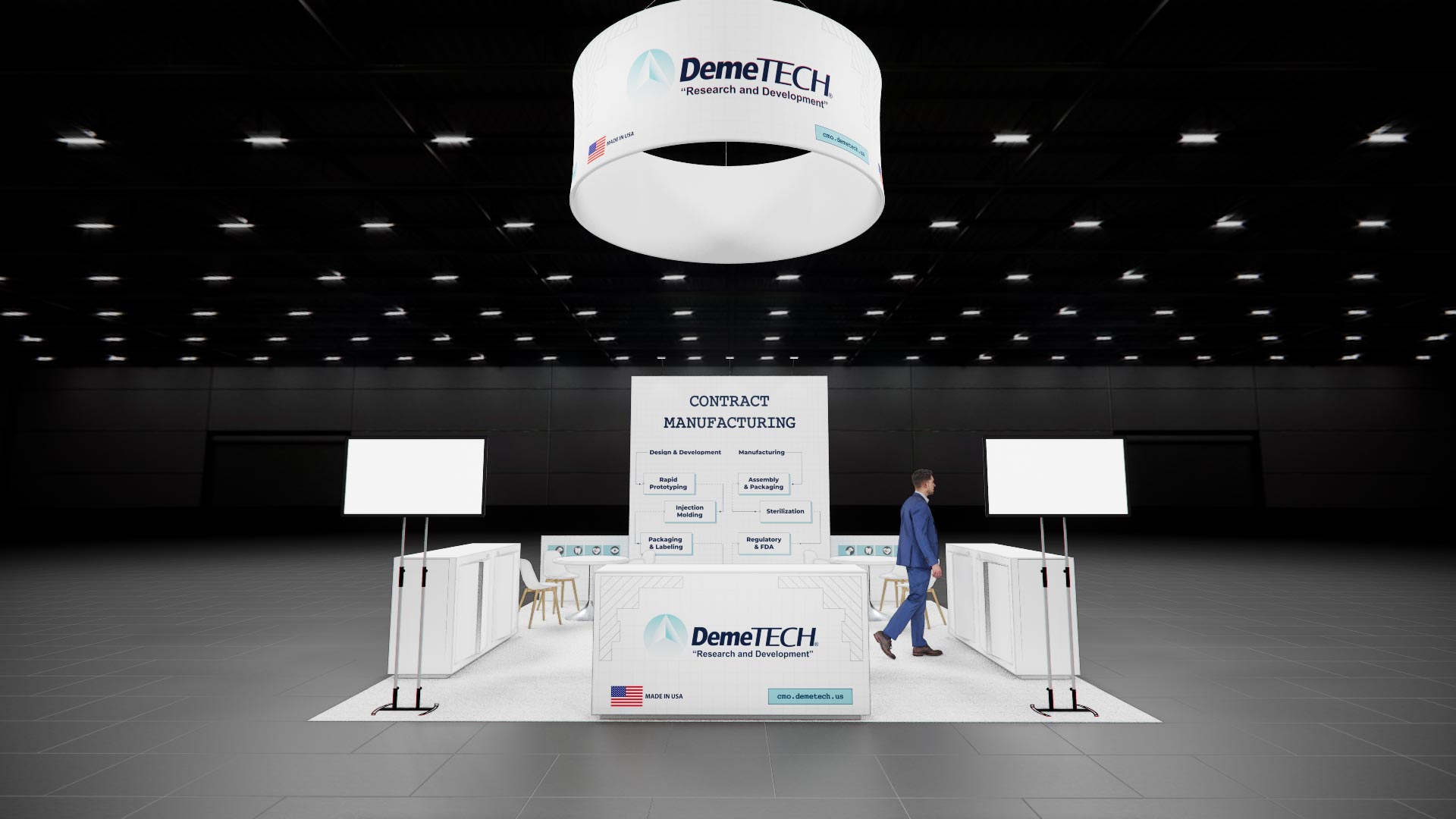 20x20 trade show exhibit rental — 20 x 20 island exhibit rental — modex, atlanta hero image