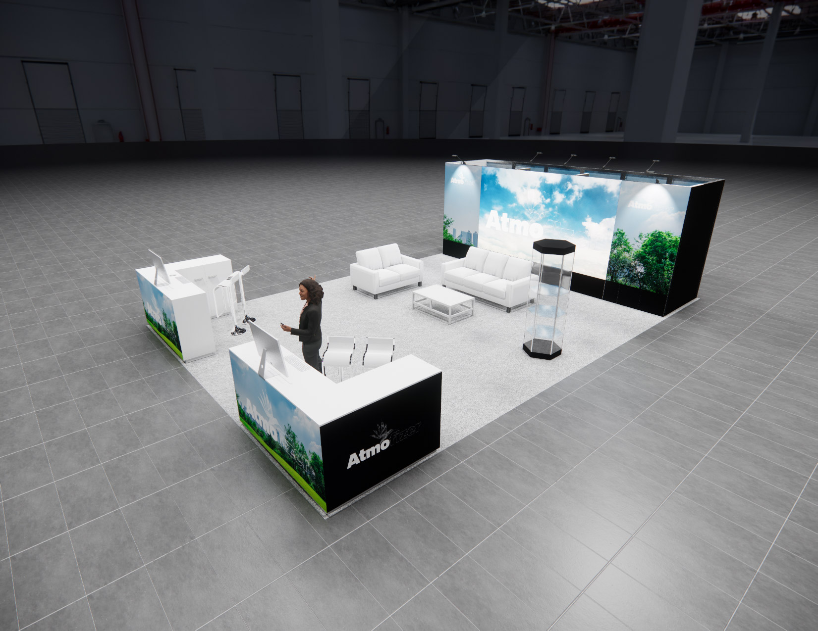 20x30 trade show exhibit rental — 20 x 30 island exhibit rental — ippe, atlanta hero image
