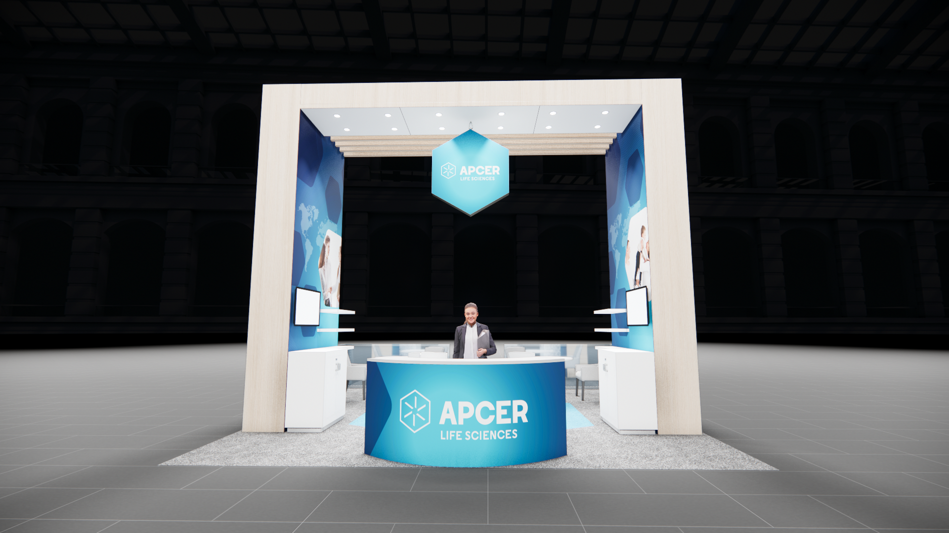 20x20 trade show exhibit rental — 20 x 20 island exhibit rental — infocomm, las vegas hero image